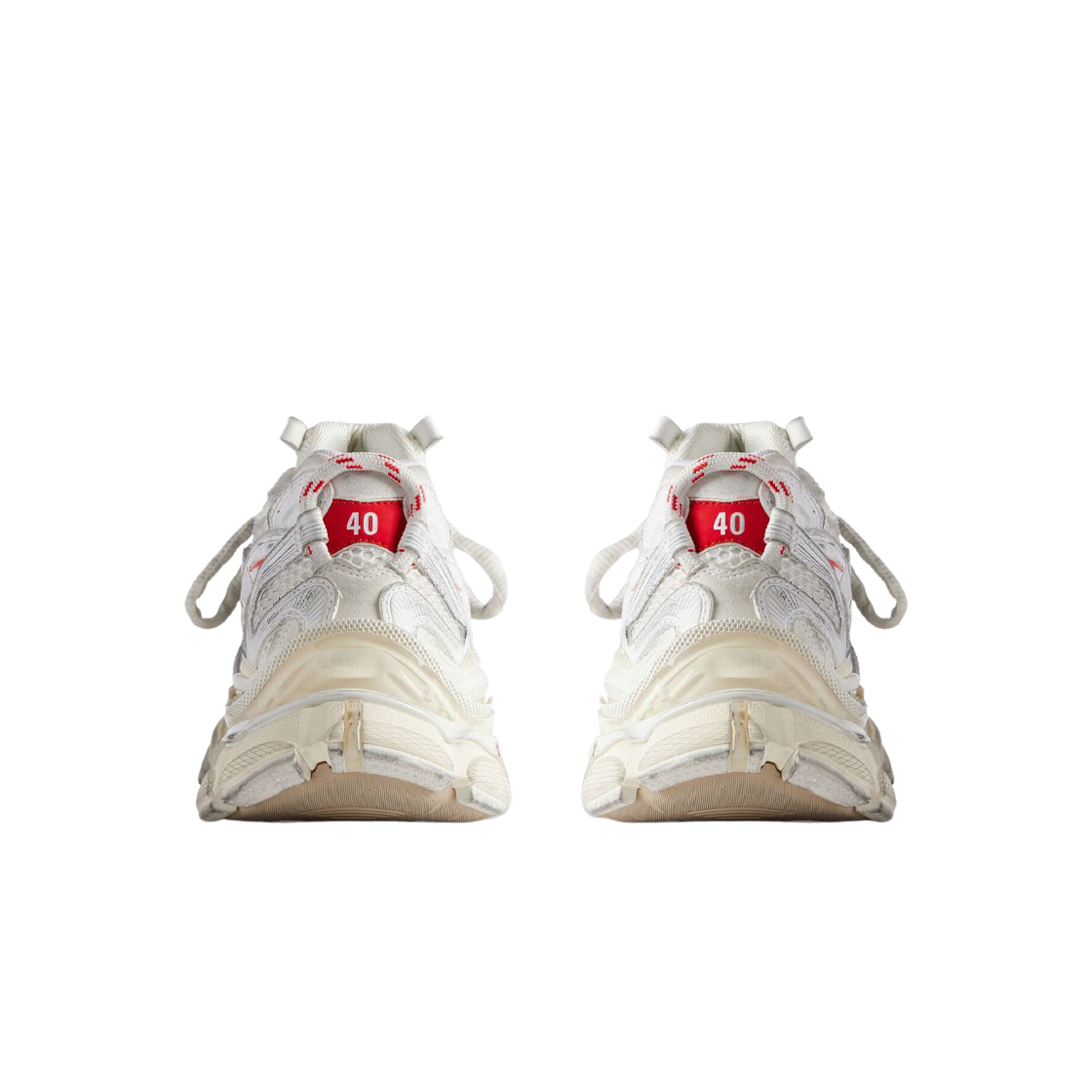 (W) 발렌시아가 러너 2.0 스니커즈 화이트 베이지 레드((W) Balenciaga Runner 2.0 Sneakers White Beige Red) - 3