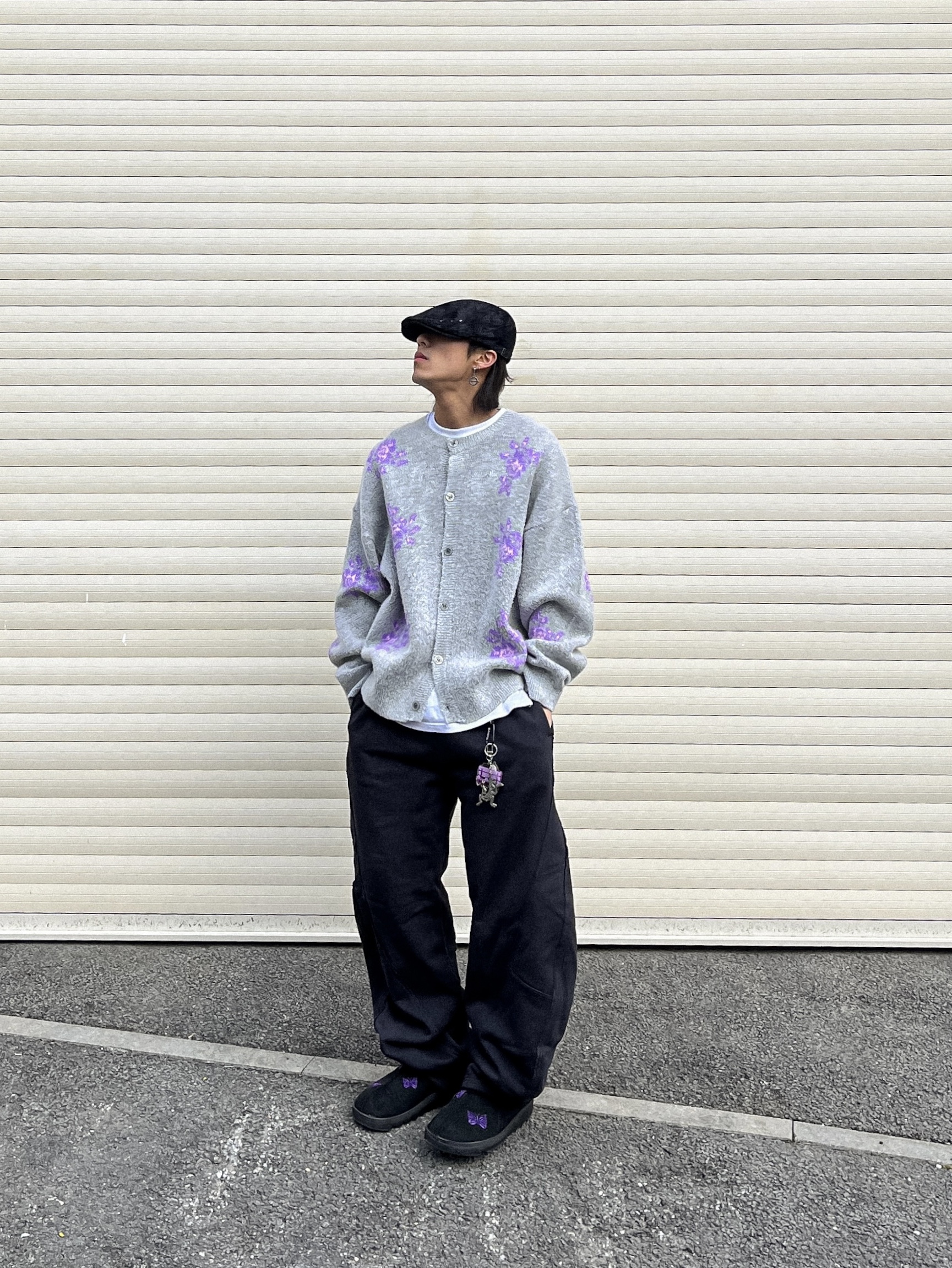 Bbangbbang Bench Okji Keyring, Reebok x Needles Beatnik Moc Core Black Extreme Purple 착용 스타일 - 2