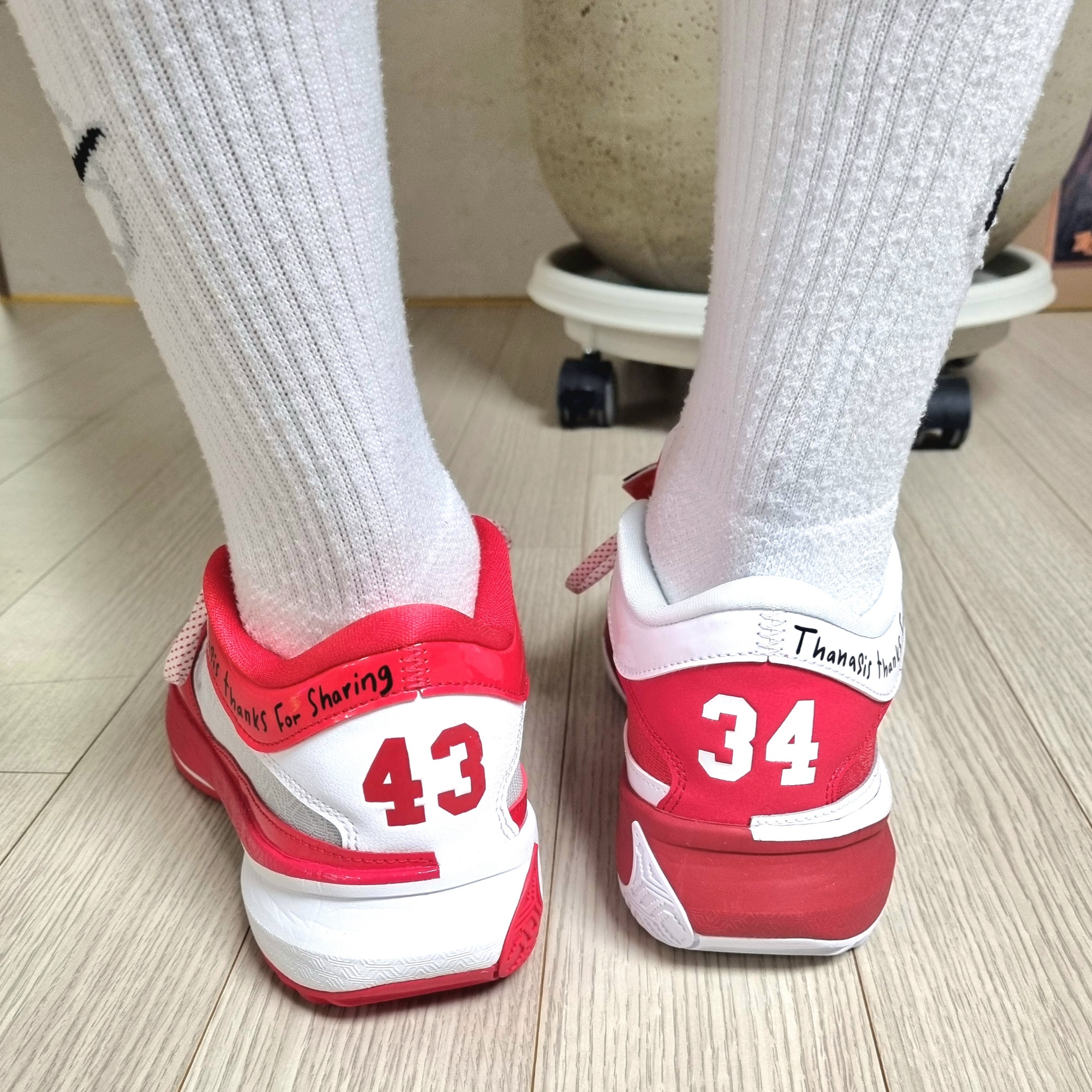 Nike Giannis Freak 5 ASW EP University Red White 착용 스타일 - 2