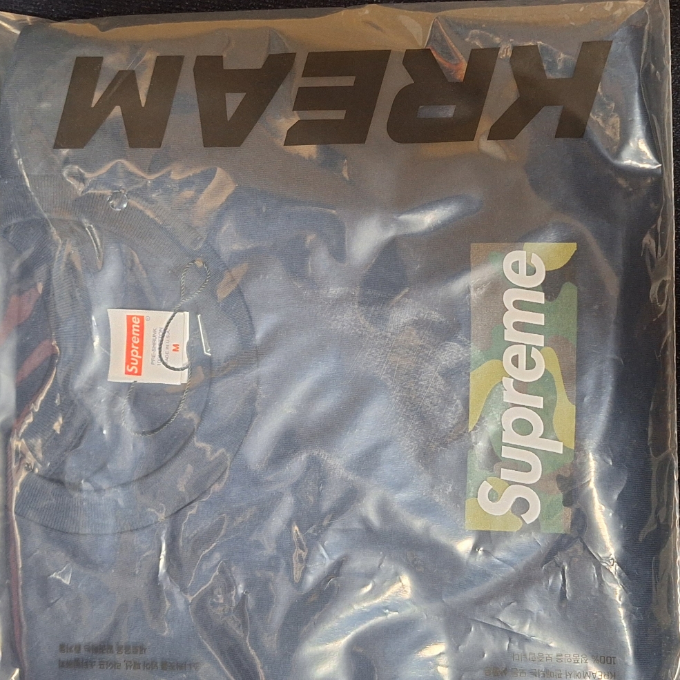 Supreme Box Logo T-Shirt Navy - 23FW 착용 스타일