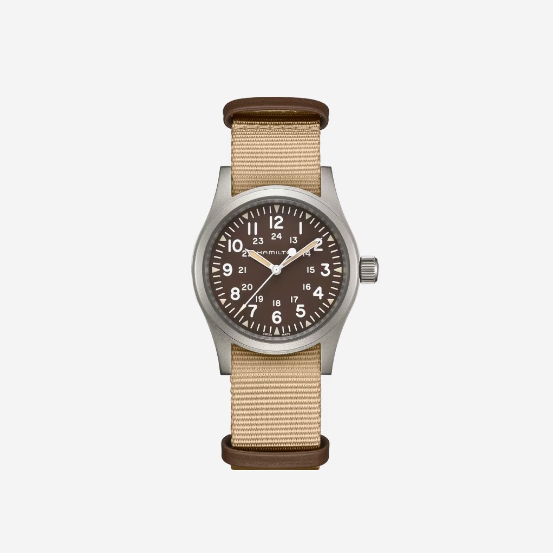 Hamilton Khaki Field Mechanical 38mm Nato Strap Brown 상세 이미지 1