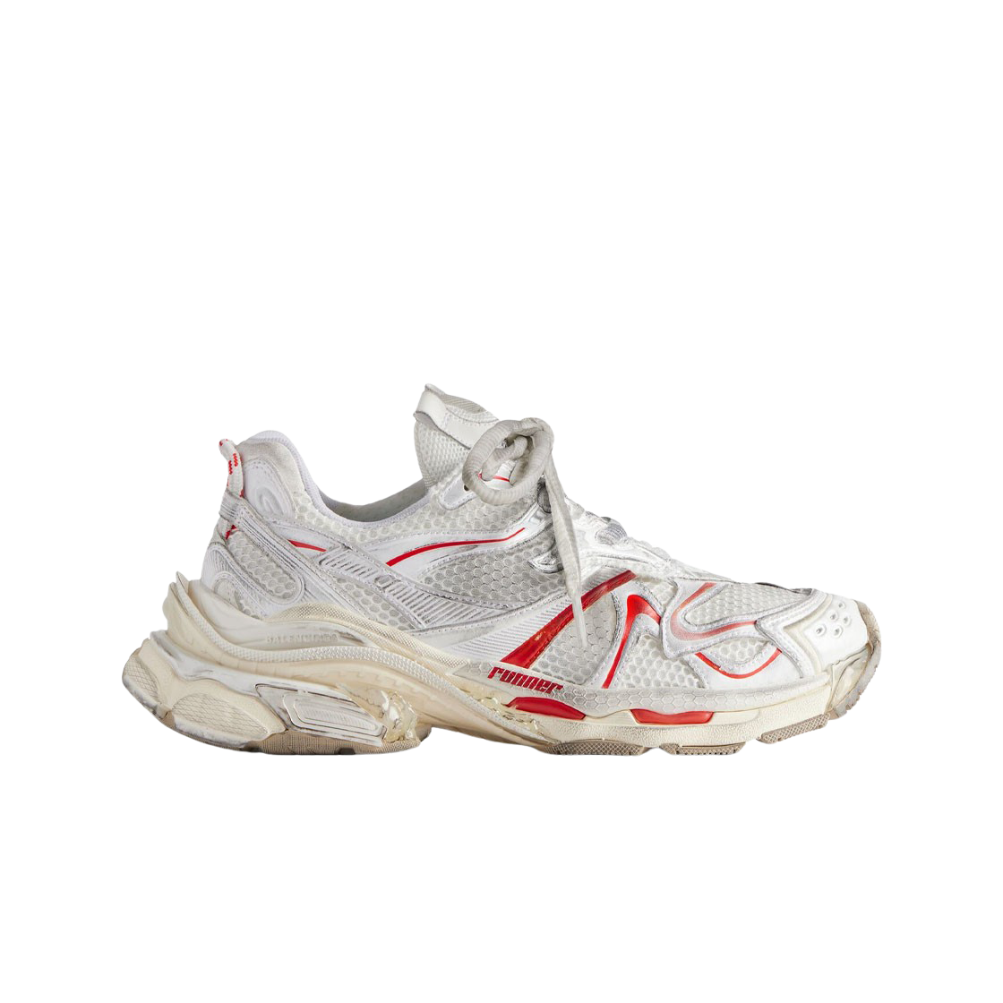 (W) 발렌시아가 러너 2.0 스니커즈 화이트 베이지 레드((W) Balenciaga Runner 2.0 Sneakers White Beige Red) - 1