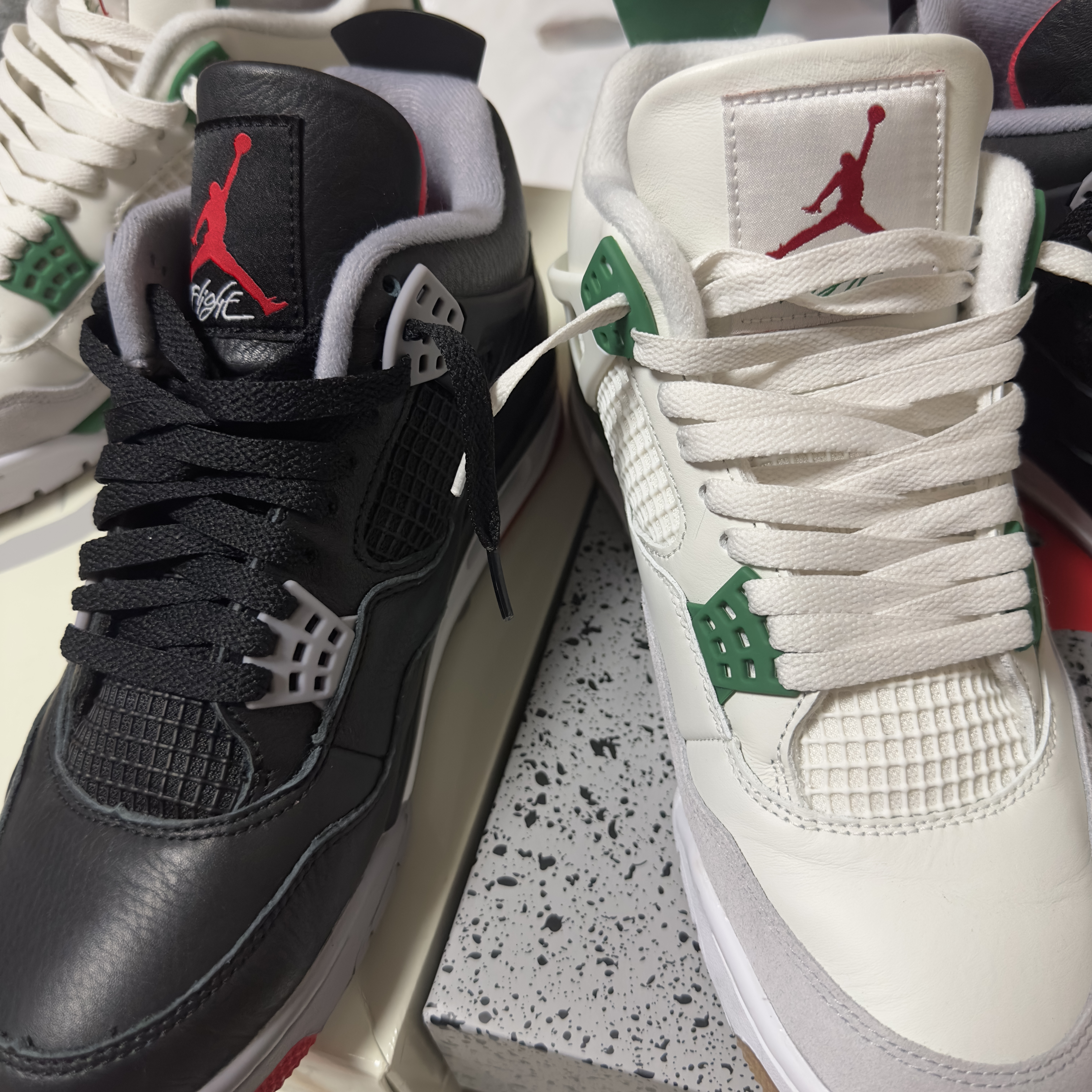 Jordan 4 Retro Bred Reimagined, Jordan 4 x Nike SB Retro SP Pine Green 착용 스타일 - 2