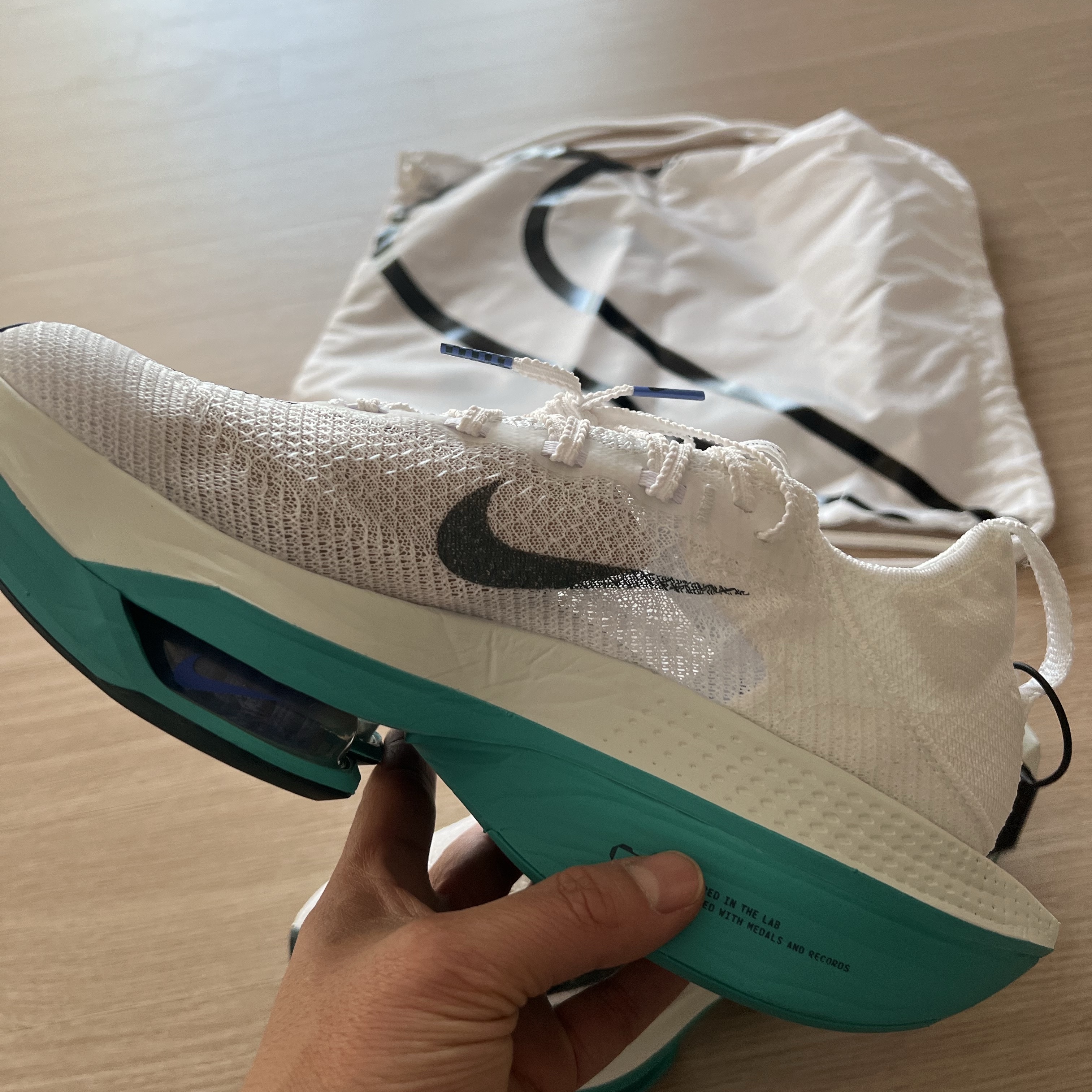 Nike Air Zoom Alphafly Next% 2 White Clear Jade 착용 스타일