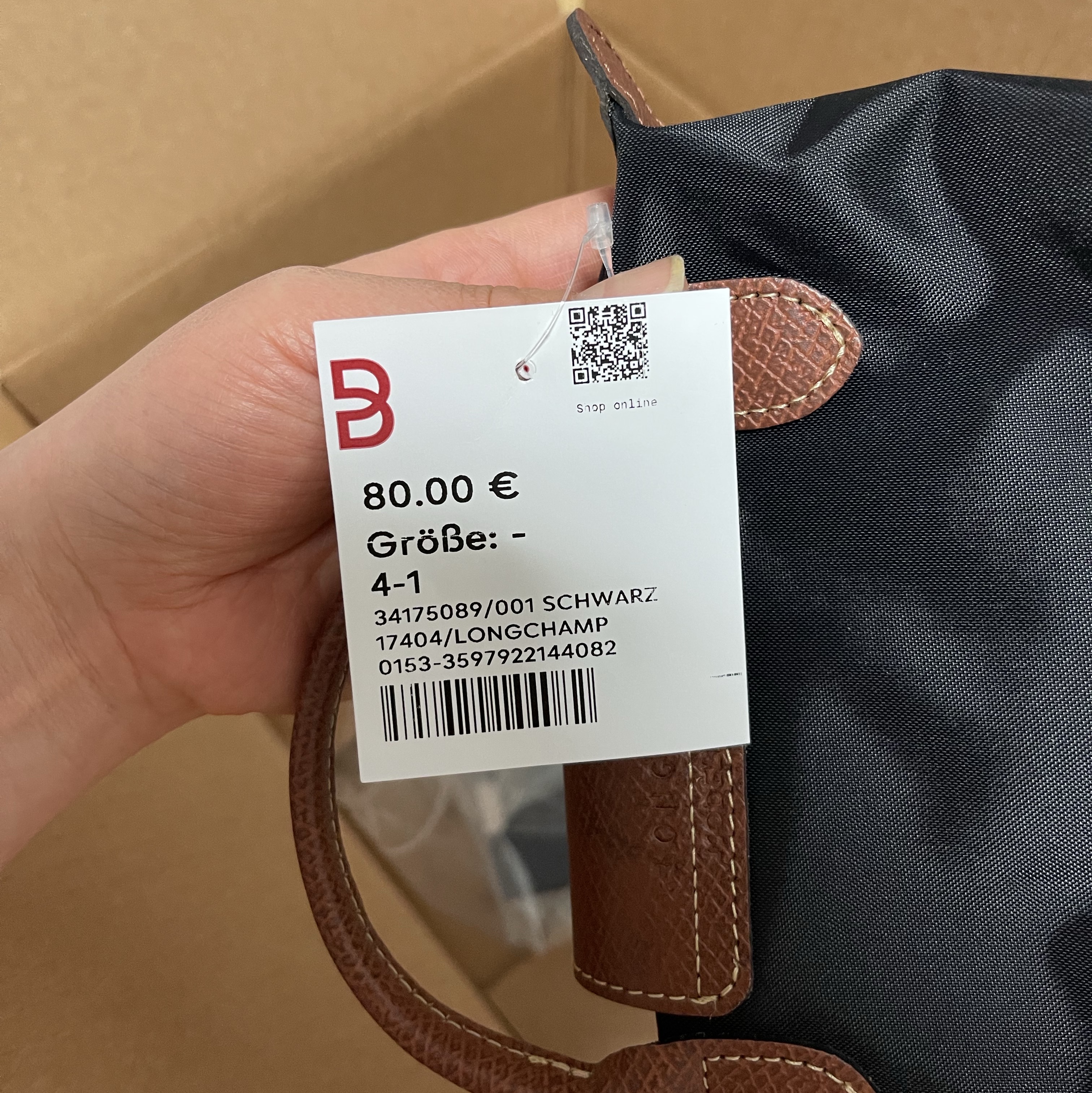 Longchamp Le Pliage Original Handle Pouch Black 착용 스타일 - 4