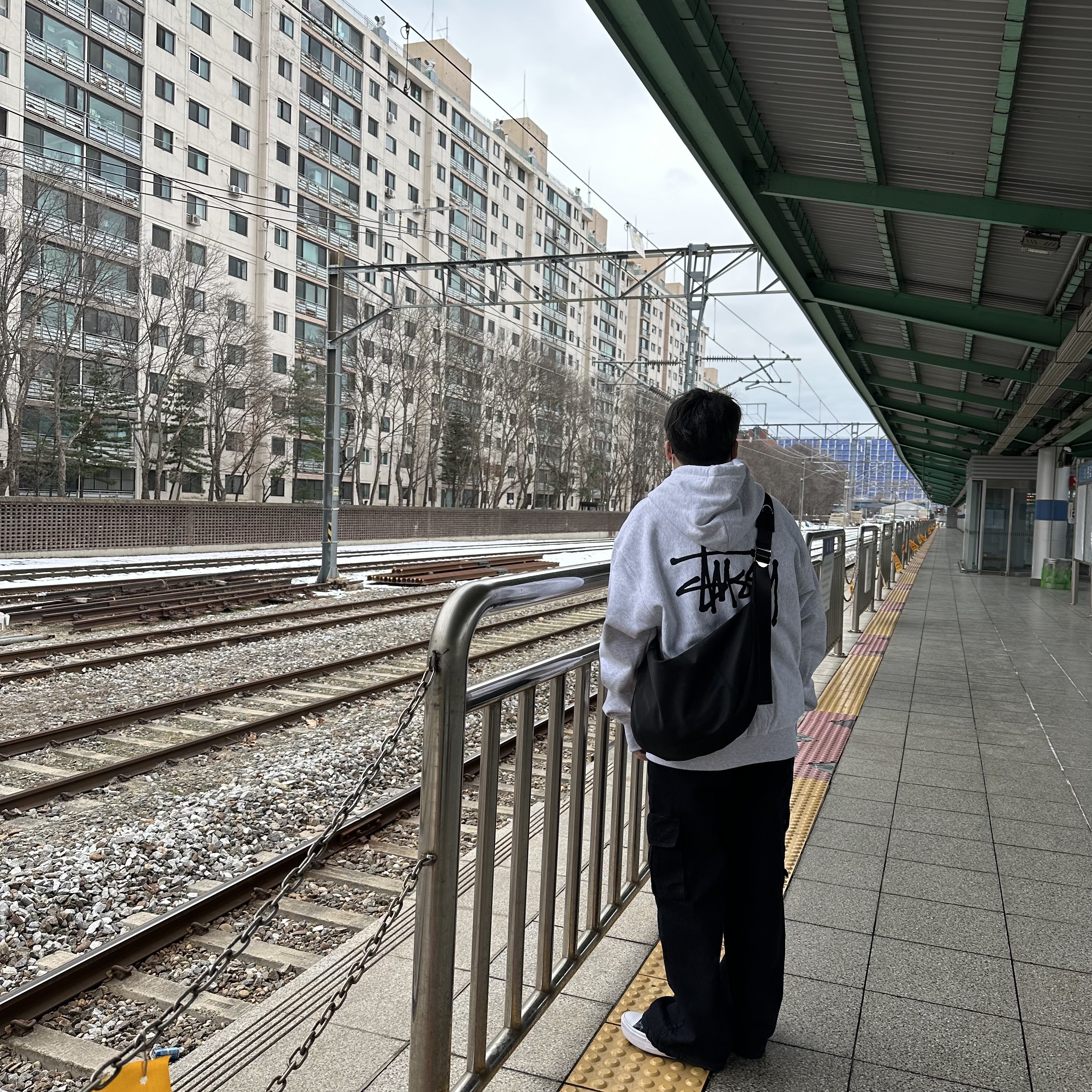 Stussy Basic Stussy Zip Hoodie Ash Heather 2023 착용 스타일