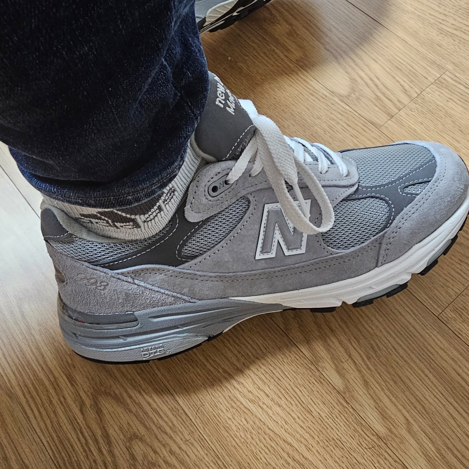 New Balance 993 Made in USA Grey - D Standard 착용 스타일 - 4