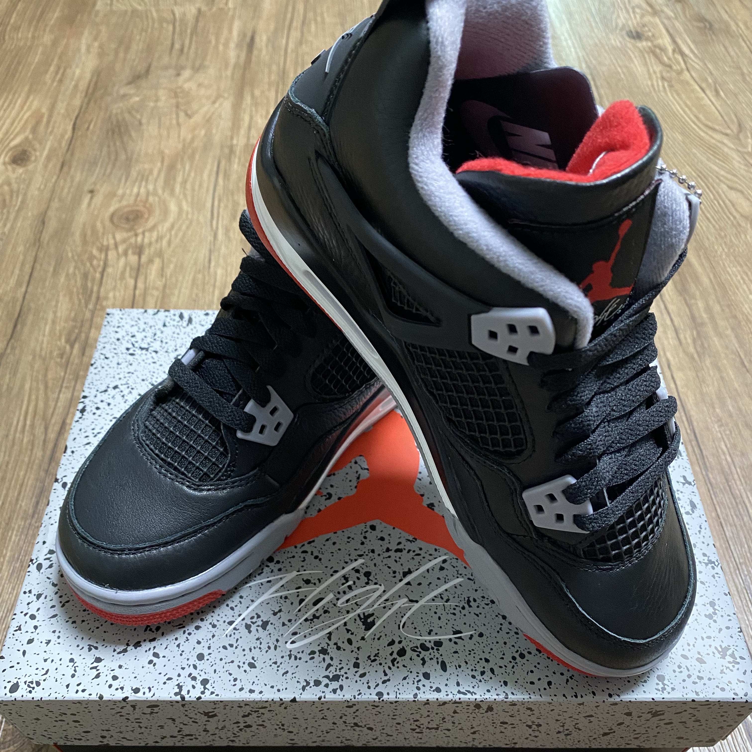 Jordan 4 Retro Bred Reimagined, (GS) Jordan 4 Retro Bred Reimagined 착용 스타일 - 5