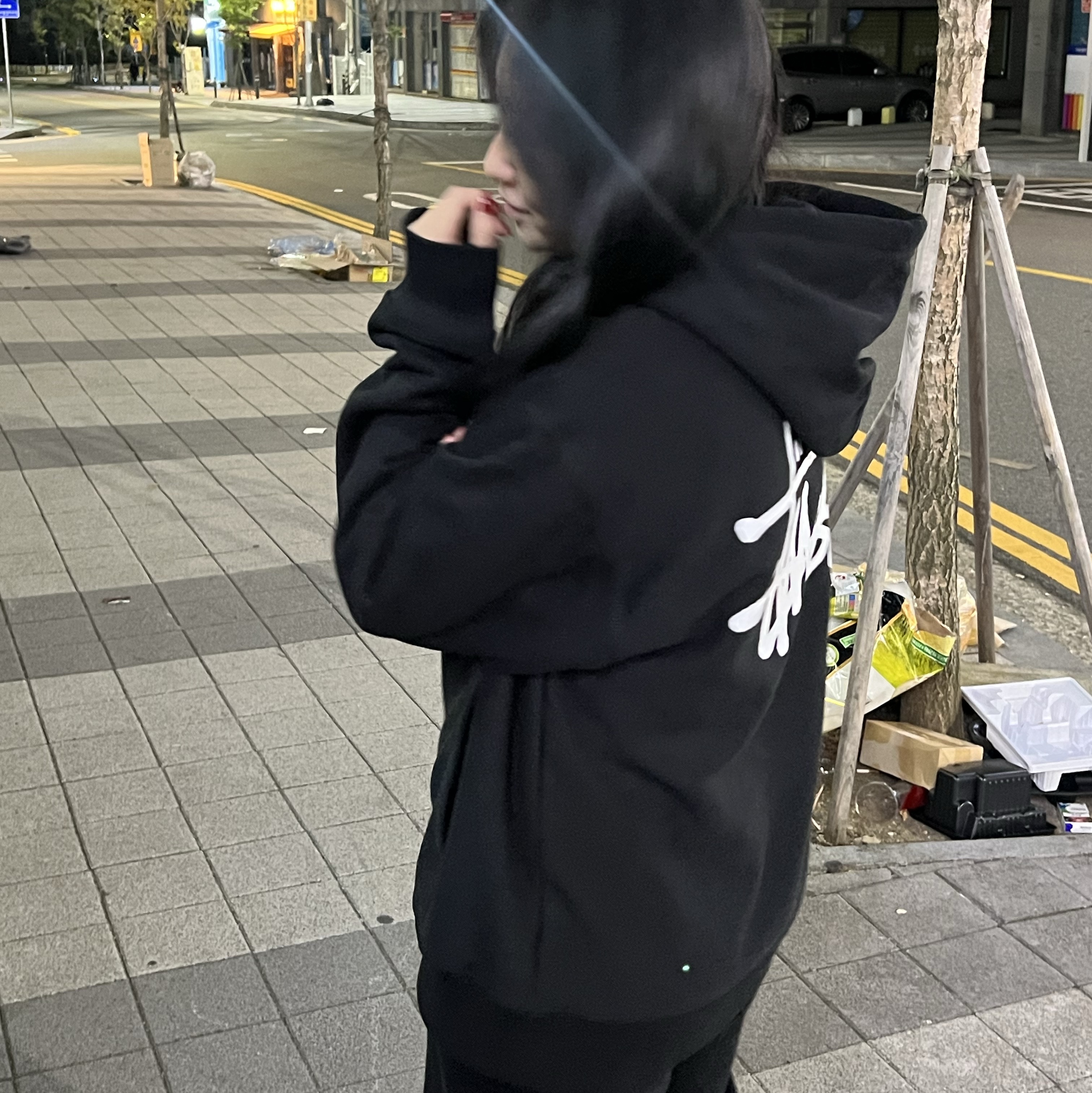 Stussy Basic Stussy Hoodie Black 2023 착용 스타일 - 4