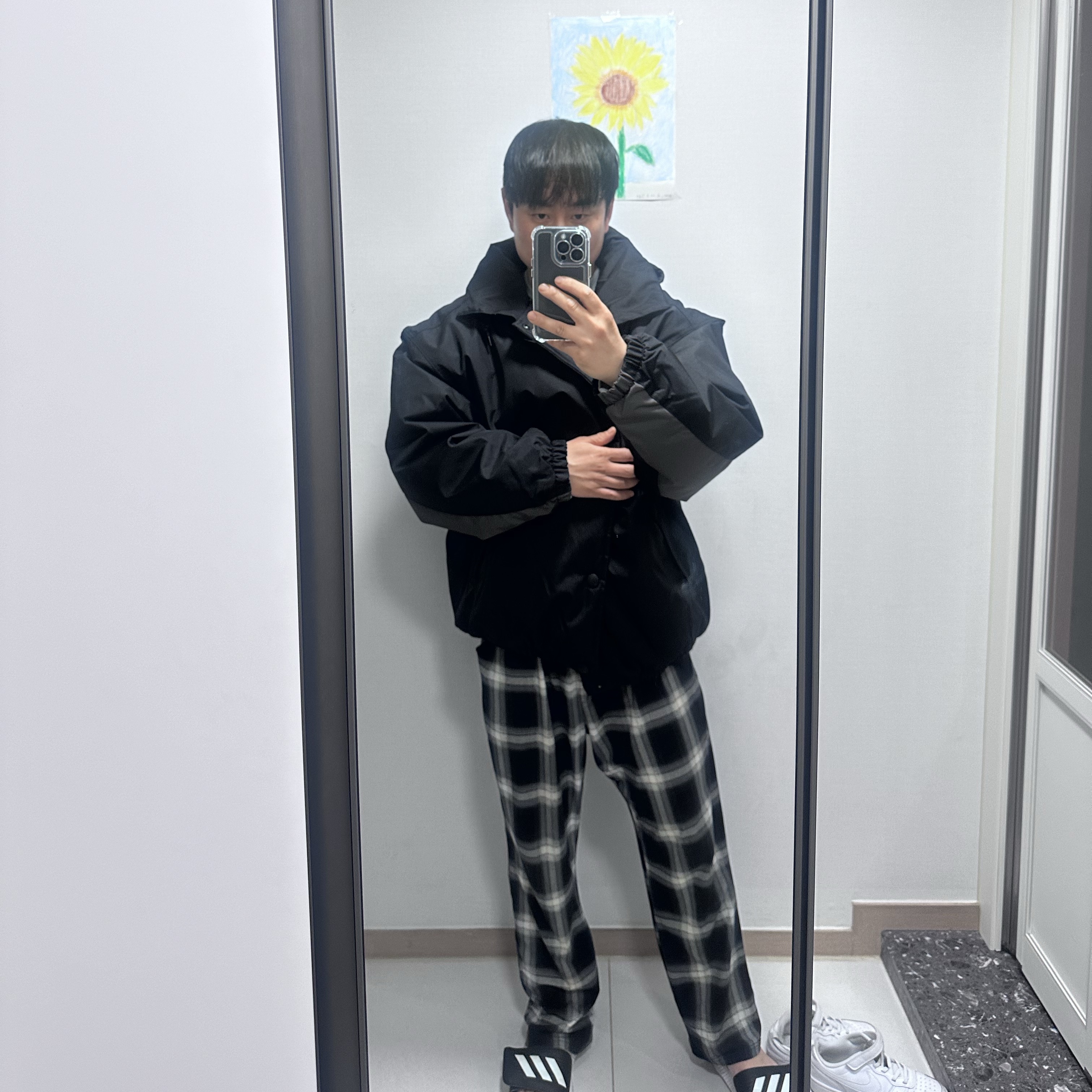 Nike Solo Swoosh Puffer Black - Asia 착용 스타일