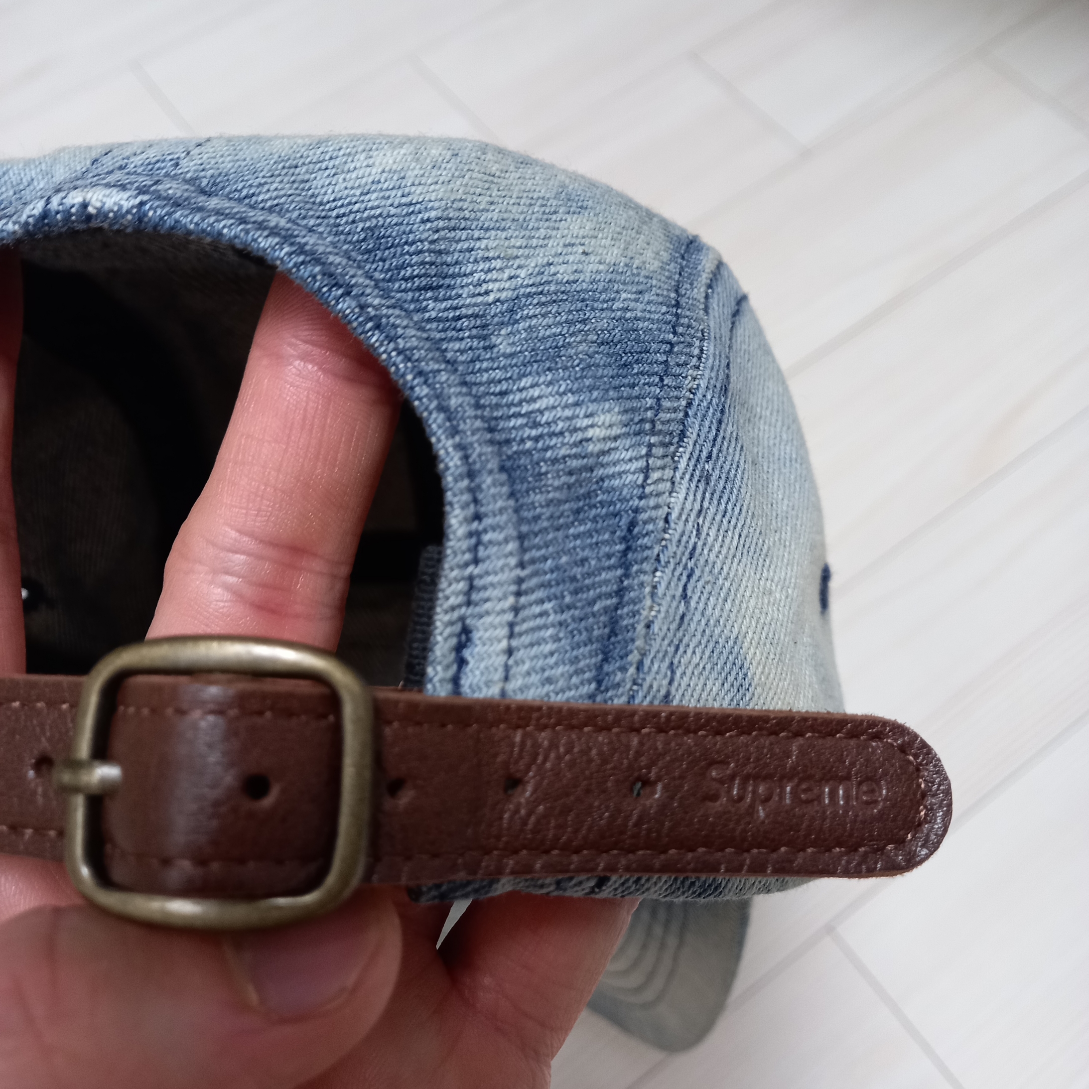 Supreme Washed Chino Twill Camp Cap Dirty Indigo - 24SS 착용 스타일 - 2