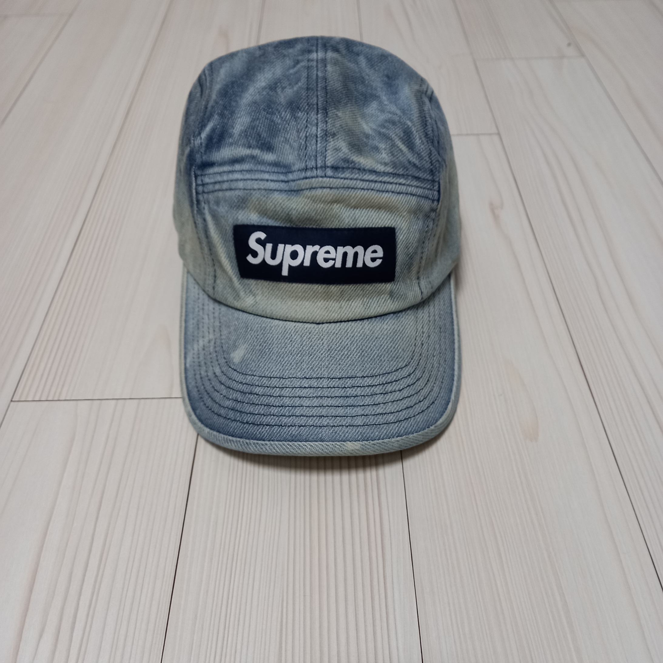 Supreme Washed Chino Twill Camp Cap Dirty Indigo - 24SS 착용 스타일 - 1