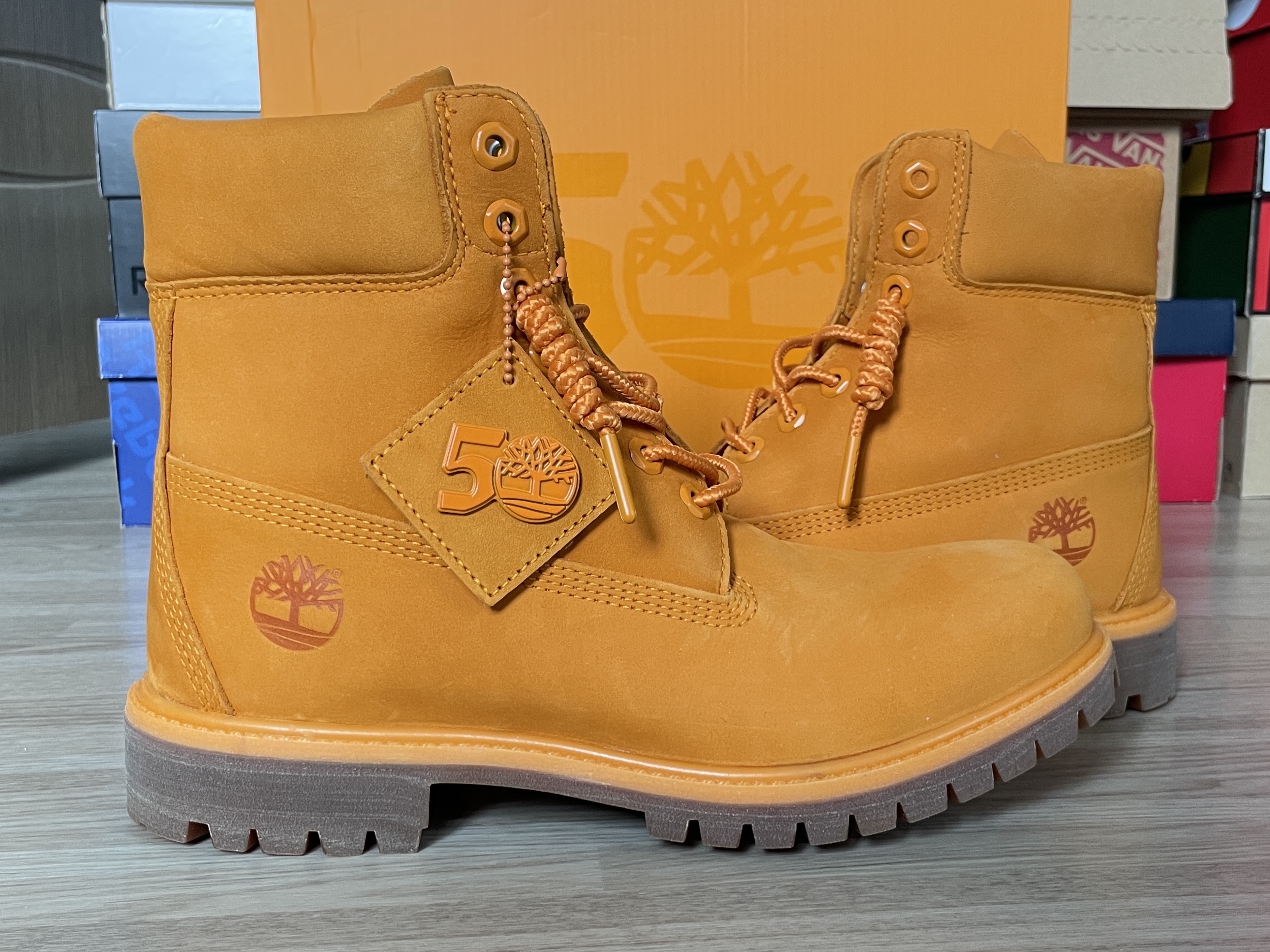 Timberland Premium 6 inch Waterproof Boot Yellow - Wide 착용 스타일 - 1