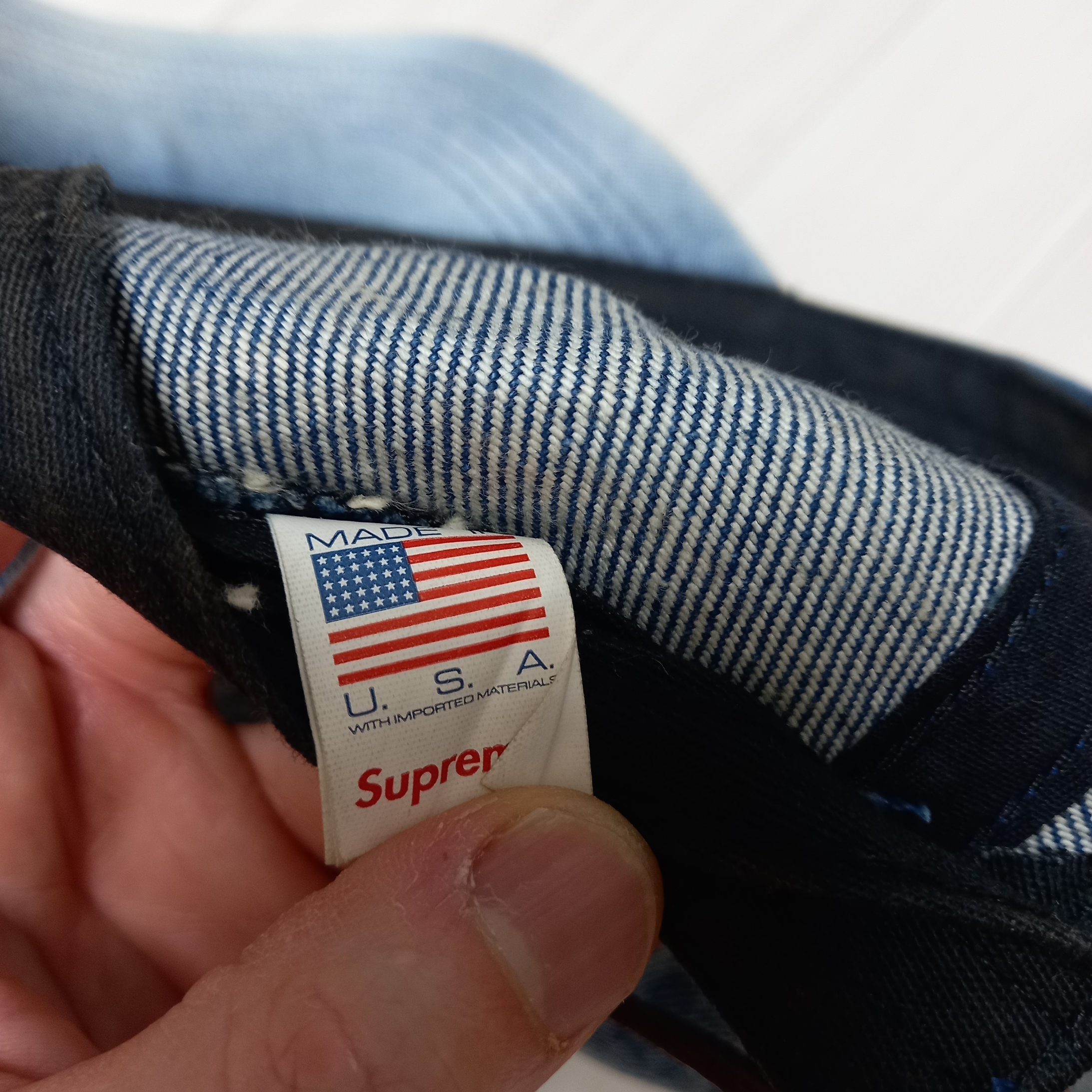 Supreme Washed Chino Twill Camp Cap Dirty Indigo - 24SS 착용 스타일 - 3