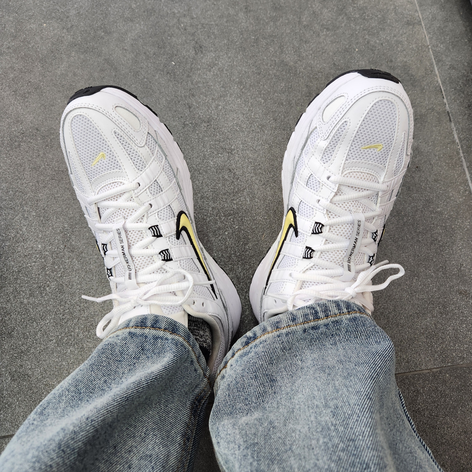 Nike P-6000 White Lemon Chiffon 착용 스타일