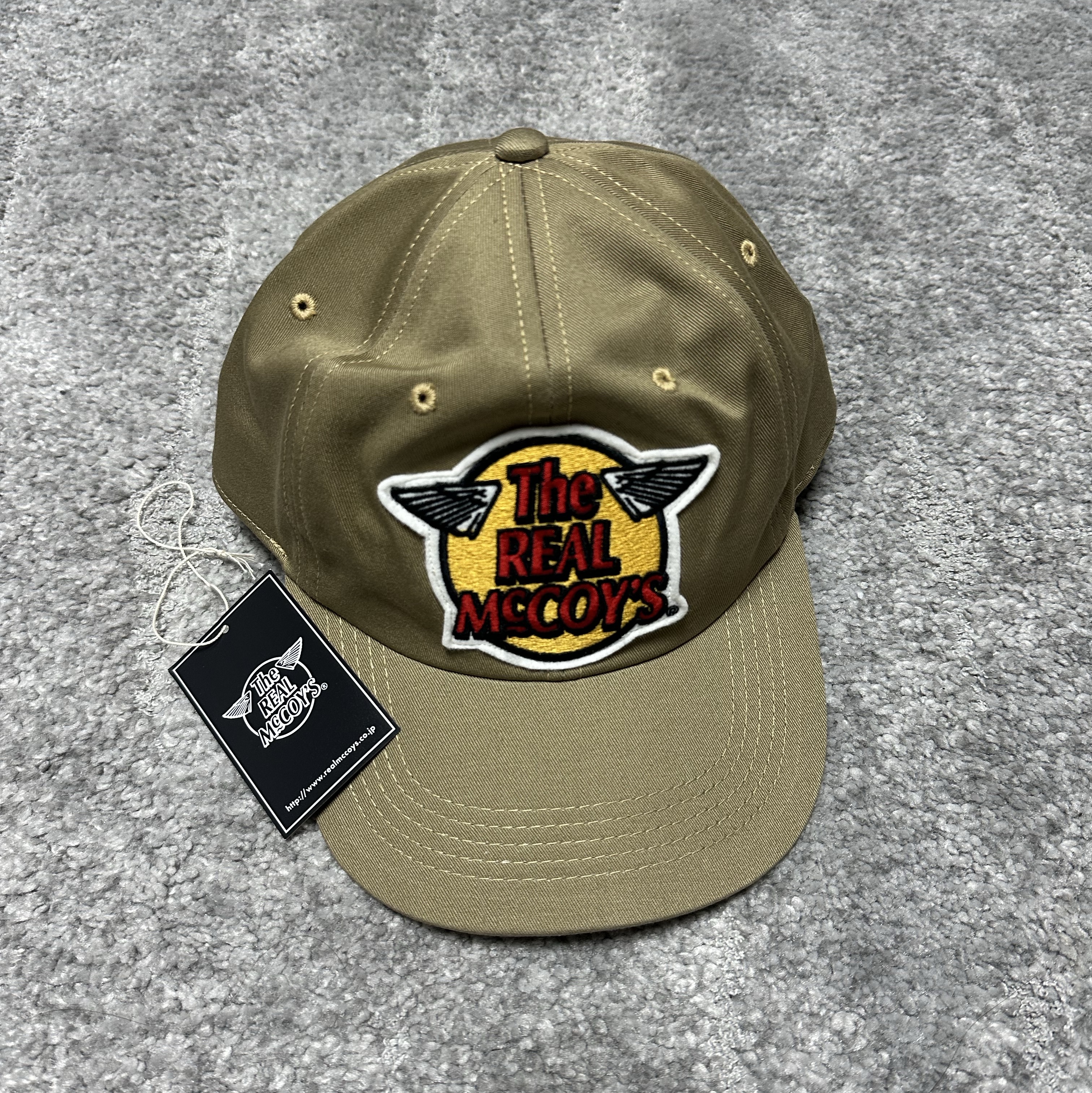 The Real McCoy's Logo Baseball Cap Khaki 착용 스타일