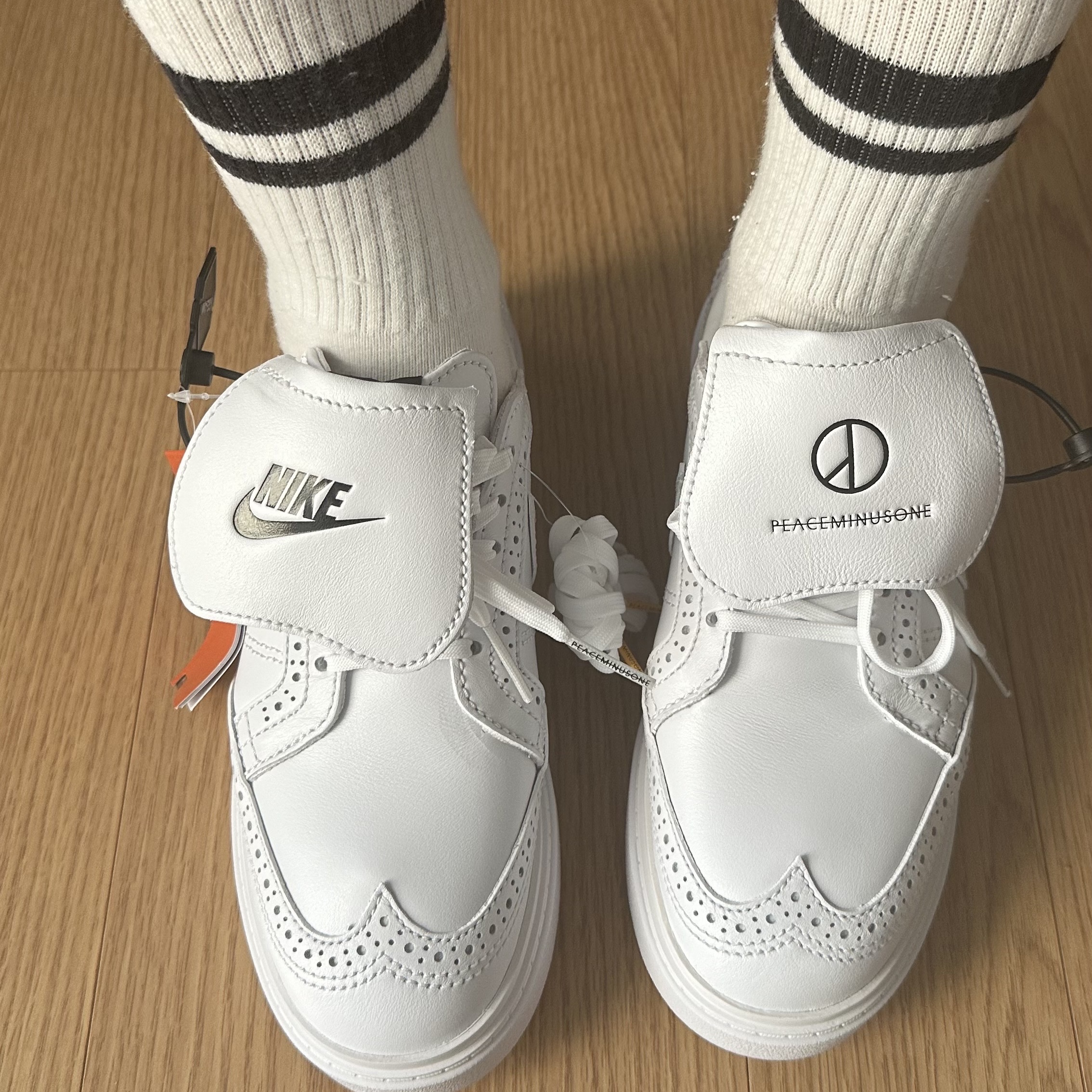 Nike x Peaceminusone Kwondo1 White 착용 스타일 - 1