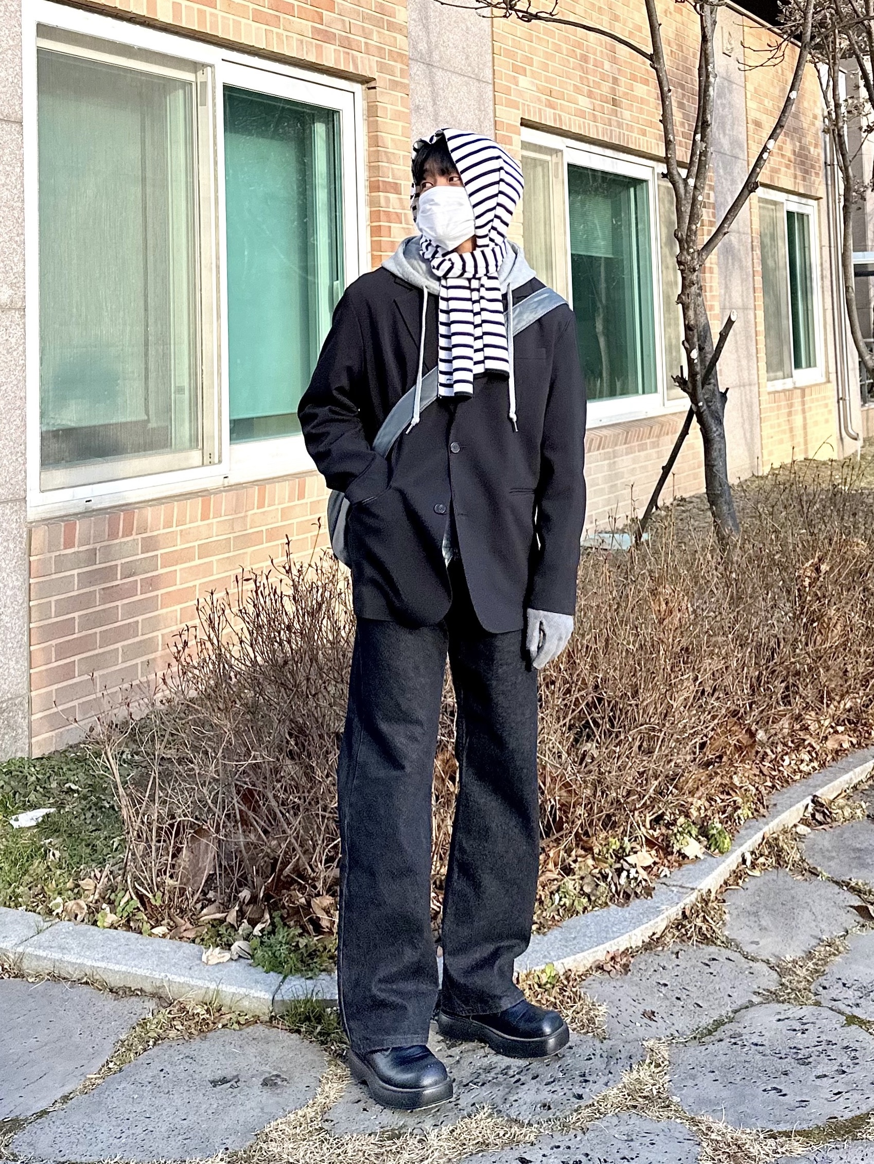 Saint James Duguay R Blanc Navy 착용 스타일 - 2