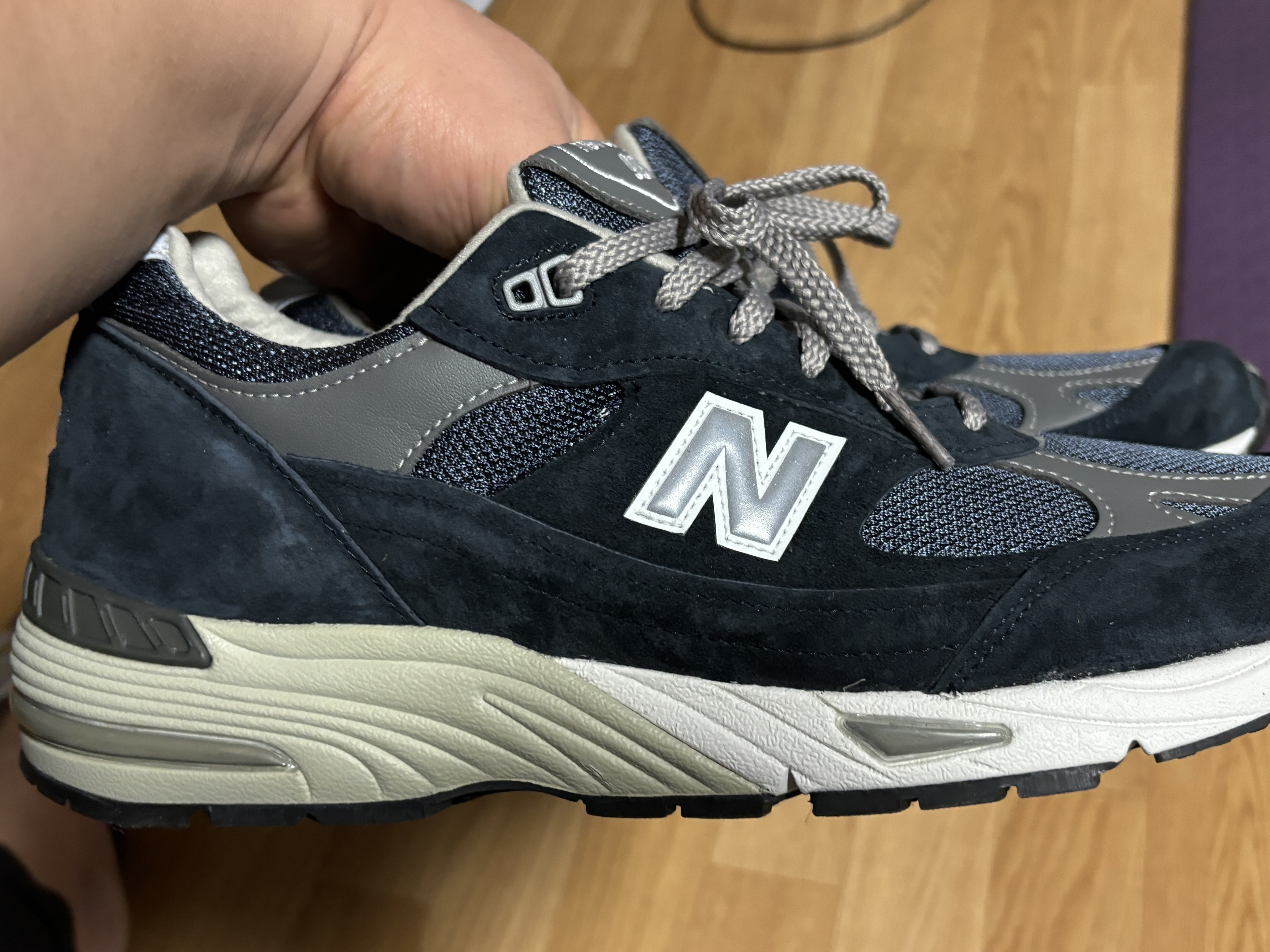 New Balance 991 Made in UK Navy 착용 스타일 - 1