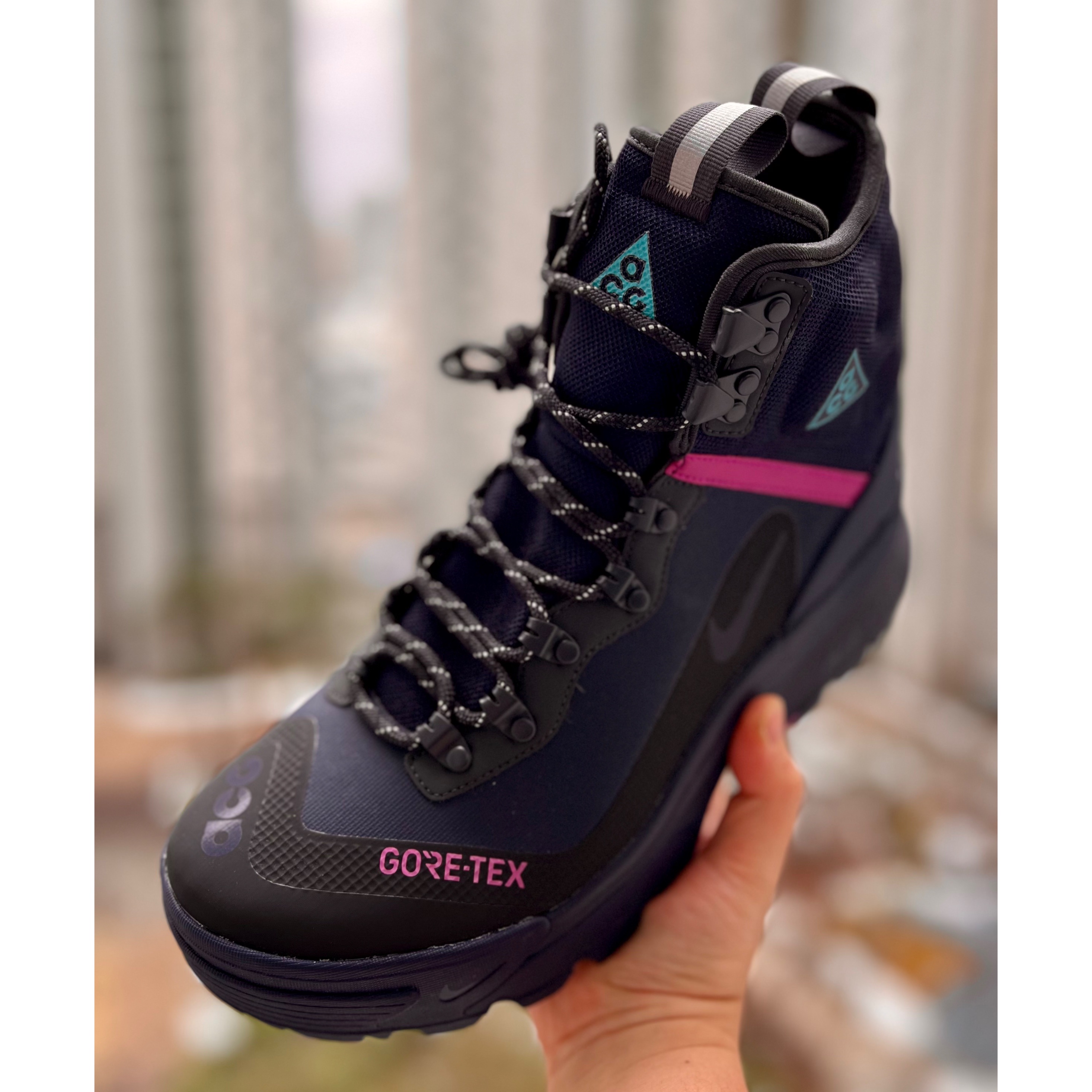 Nike ACG Air Zoom Gaiadome Gore-Tex Obsidian Teal Nebula 착용 스타일 - 1