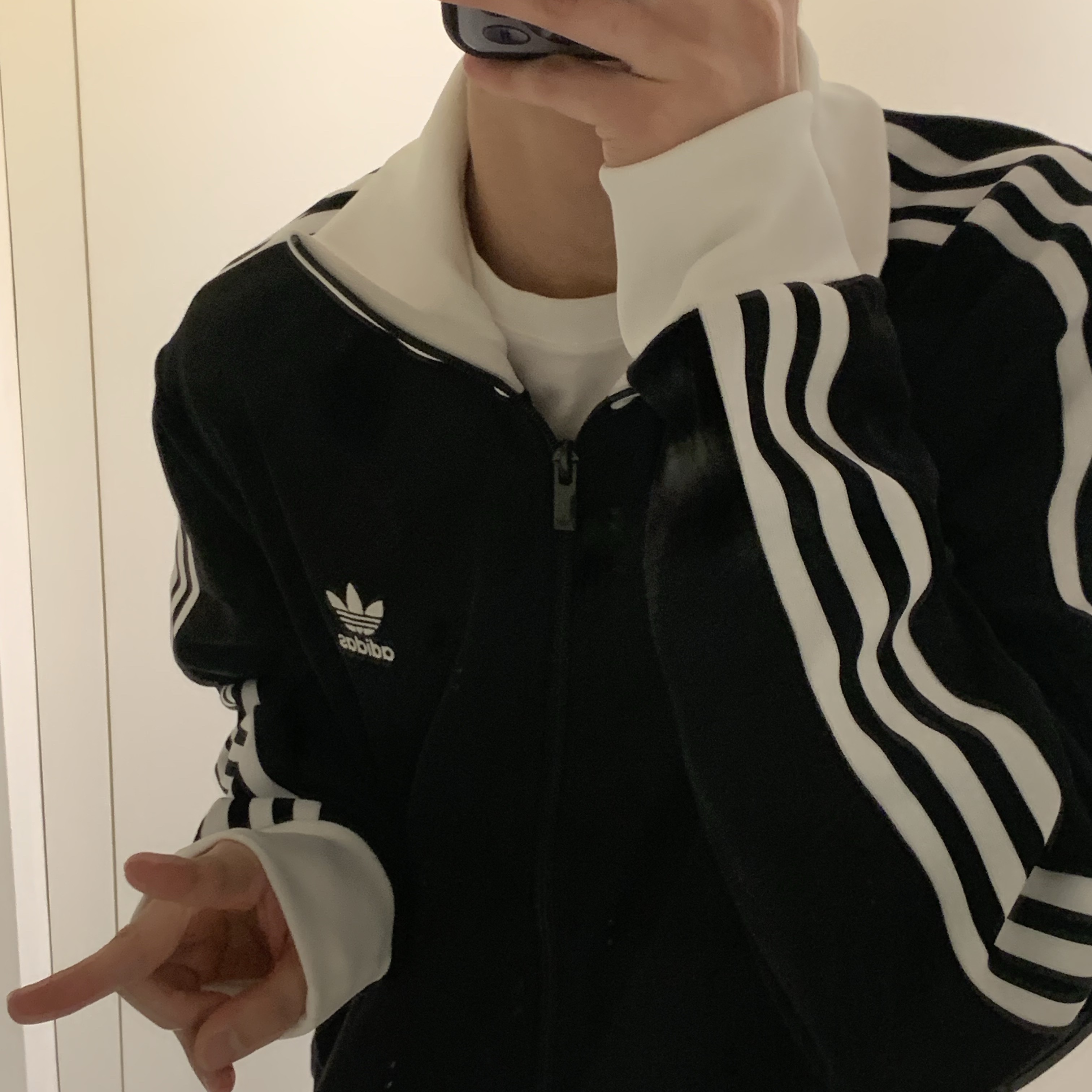 Adidas Adicolor Classics Beckenbauer Track Jacket Black - KR Sizing 착용 스타일 - 2