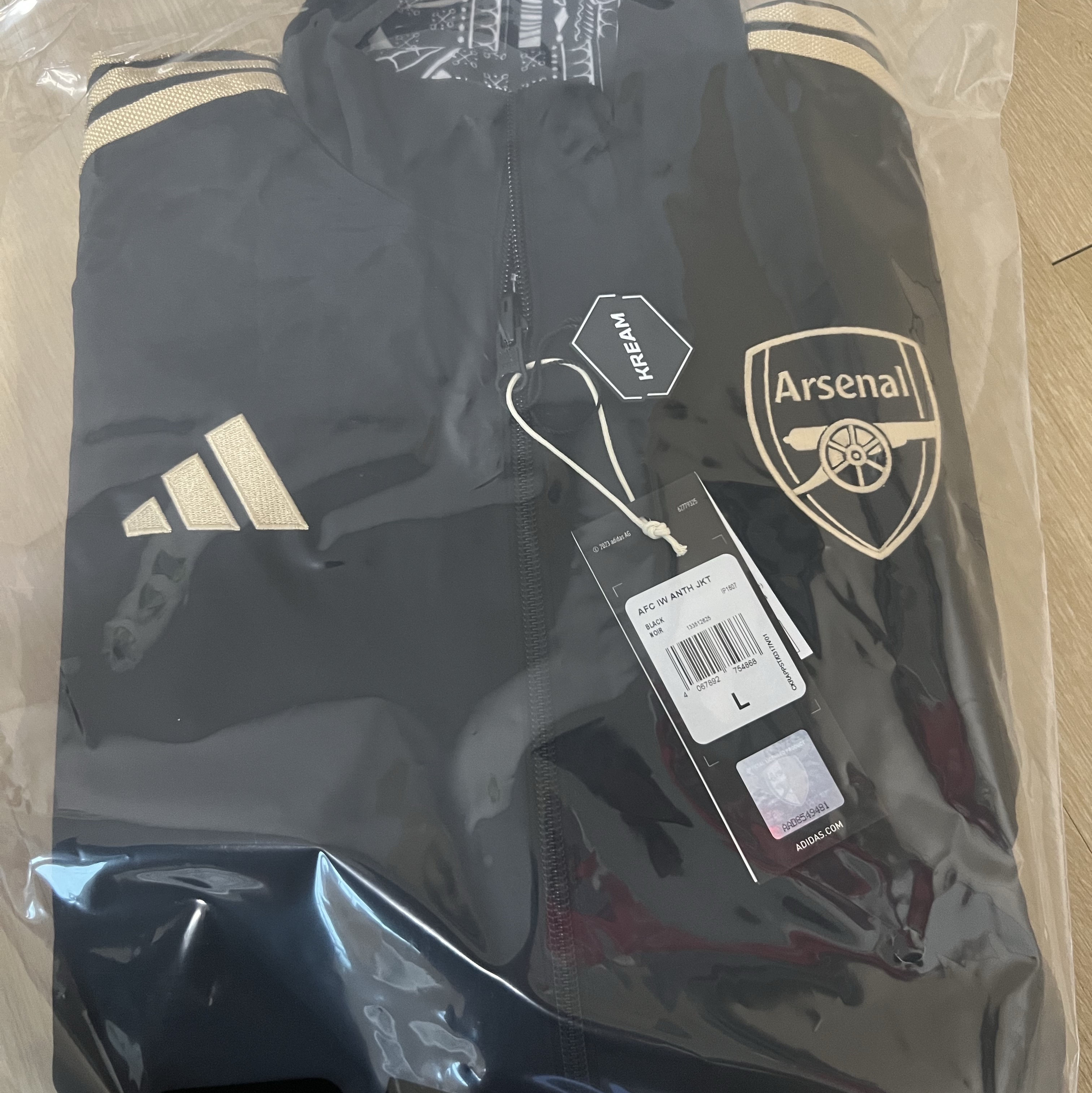 Adidas Arsenal Ian Wright Anthem Jacket Black - KR Sizing 착용 스타일