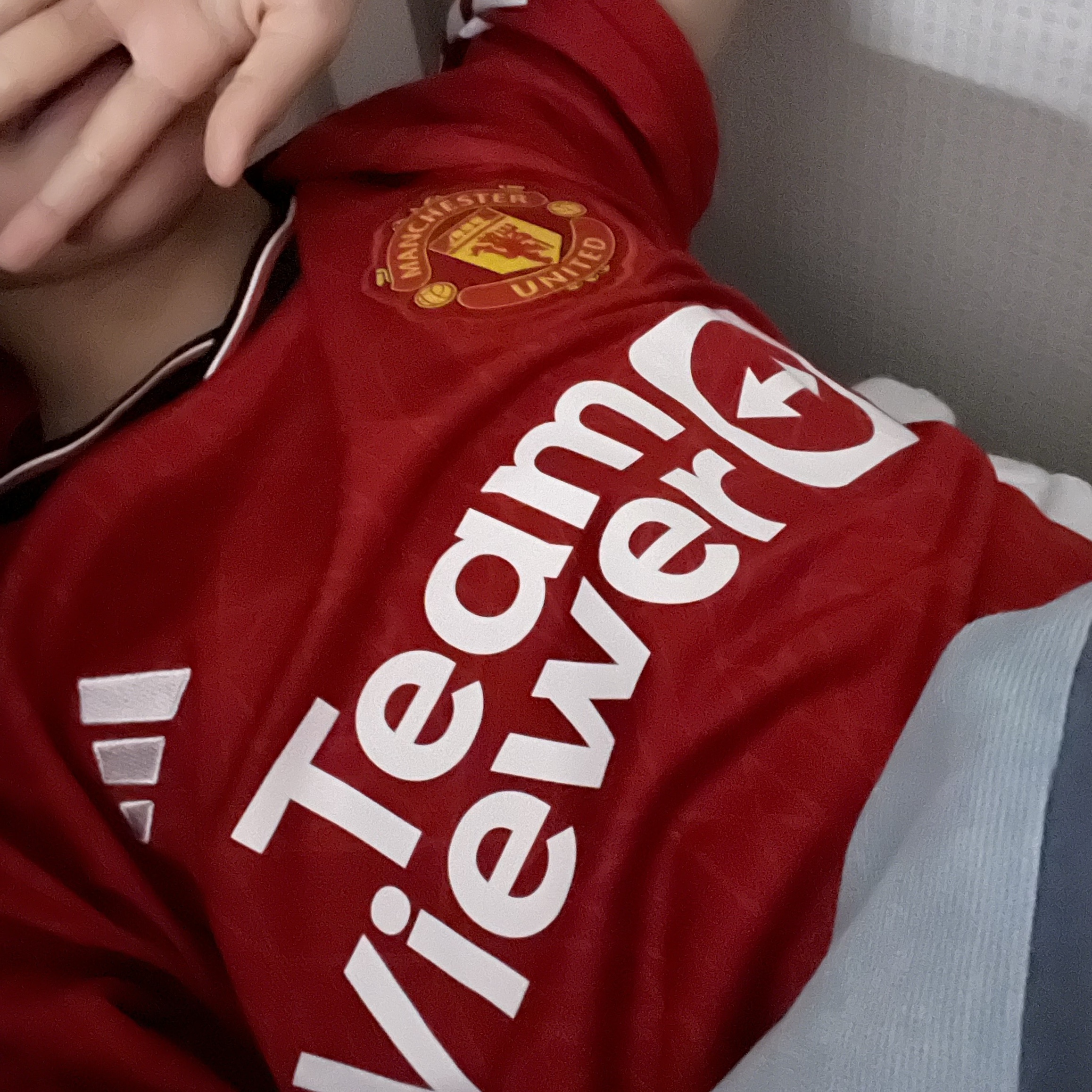Adidas Manchester United 2023/24 Home Jersey Team Collegiate Red - KR Sizing (Non Marking Ver.) 착용 스타일