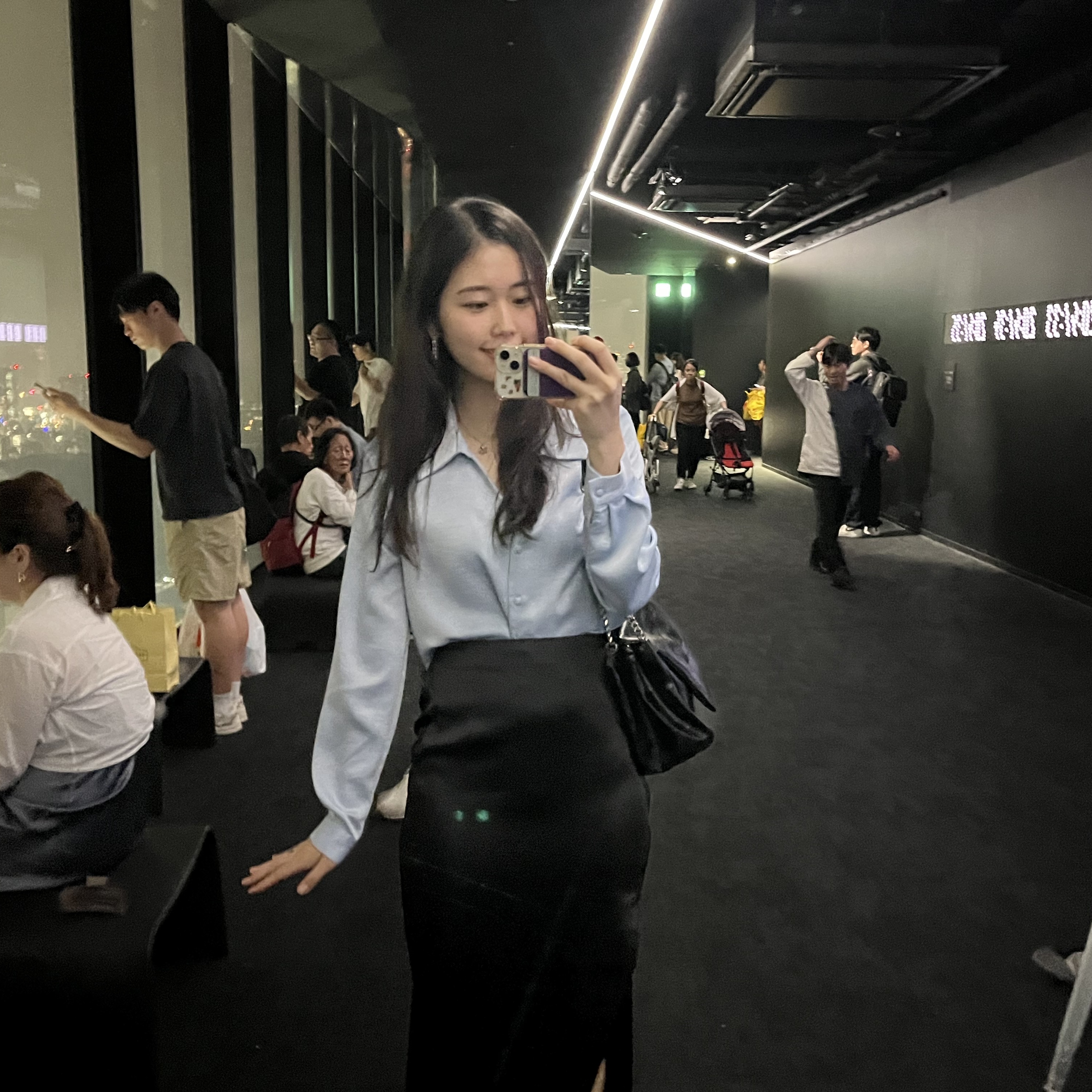 Zara Rock Style Flap Shoulder Bag Black 착용 스타일