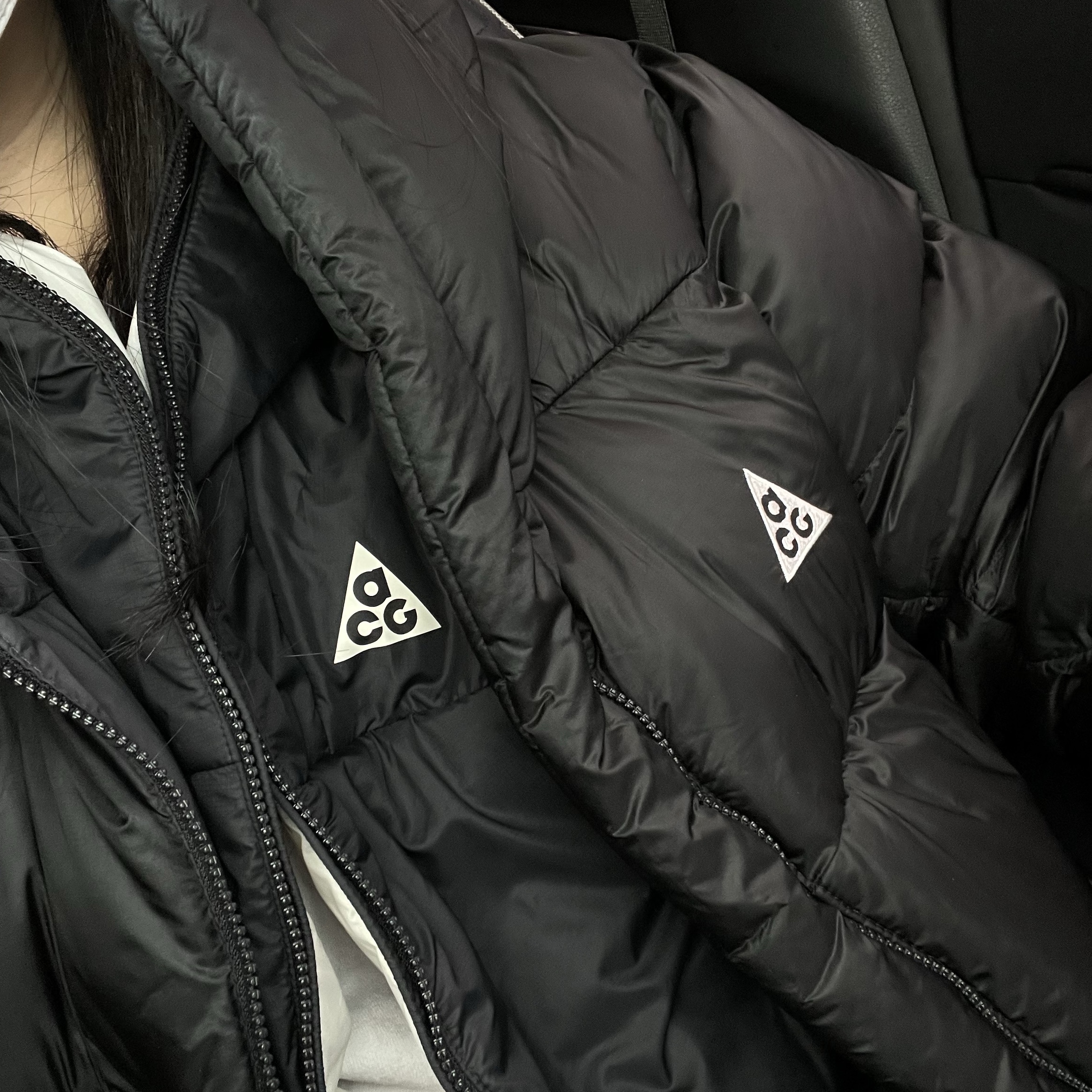 Nike ACG Therma-Fit ADV Lunar Lake Puffer Jacket Black - Asia, (W) Nike ACG Therma-Fit ADV Rope De Dope Full Zip Jacket Black Summit White - Asia 착용 스타일