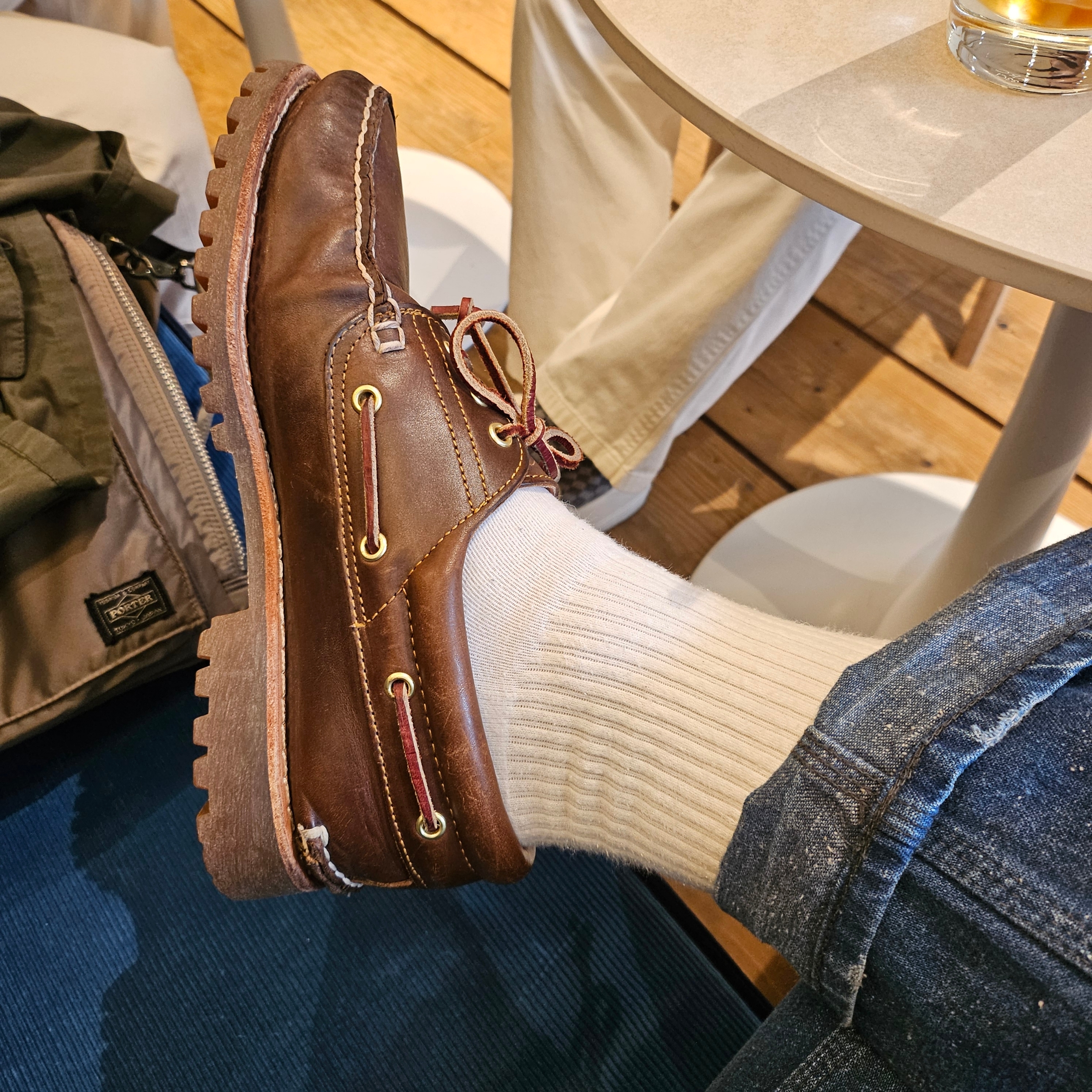 Timberland Authentic 3-Eye Classic Lug Burgundy -Wide 착용 스타일 - 4