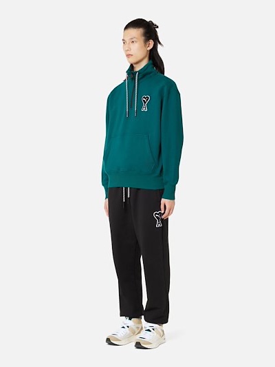 Puma x AMI Half-Zip Sweatshirt Varsity Green 착용 스타일 - 3