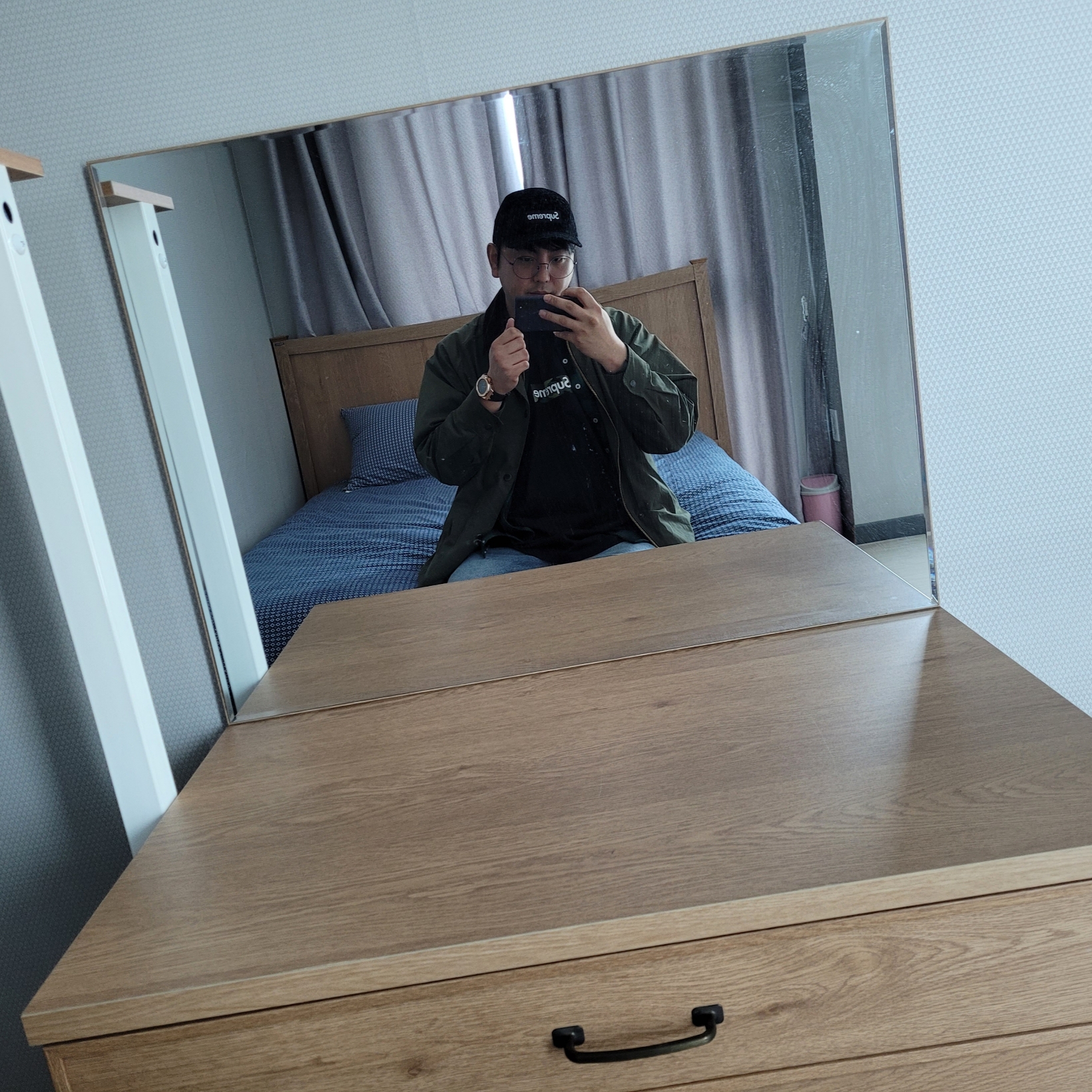 Supreme Box Logo T-Shirt Black - 23FW, Supreme Leopard Corduroy Camp Cap Black - 23FW 착용 스타일