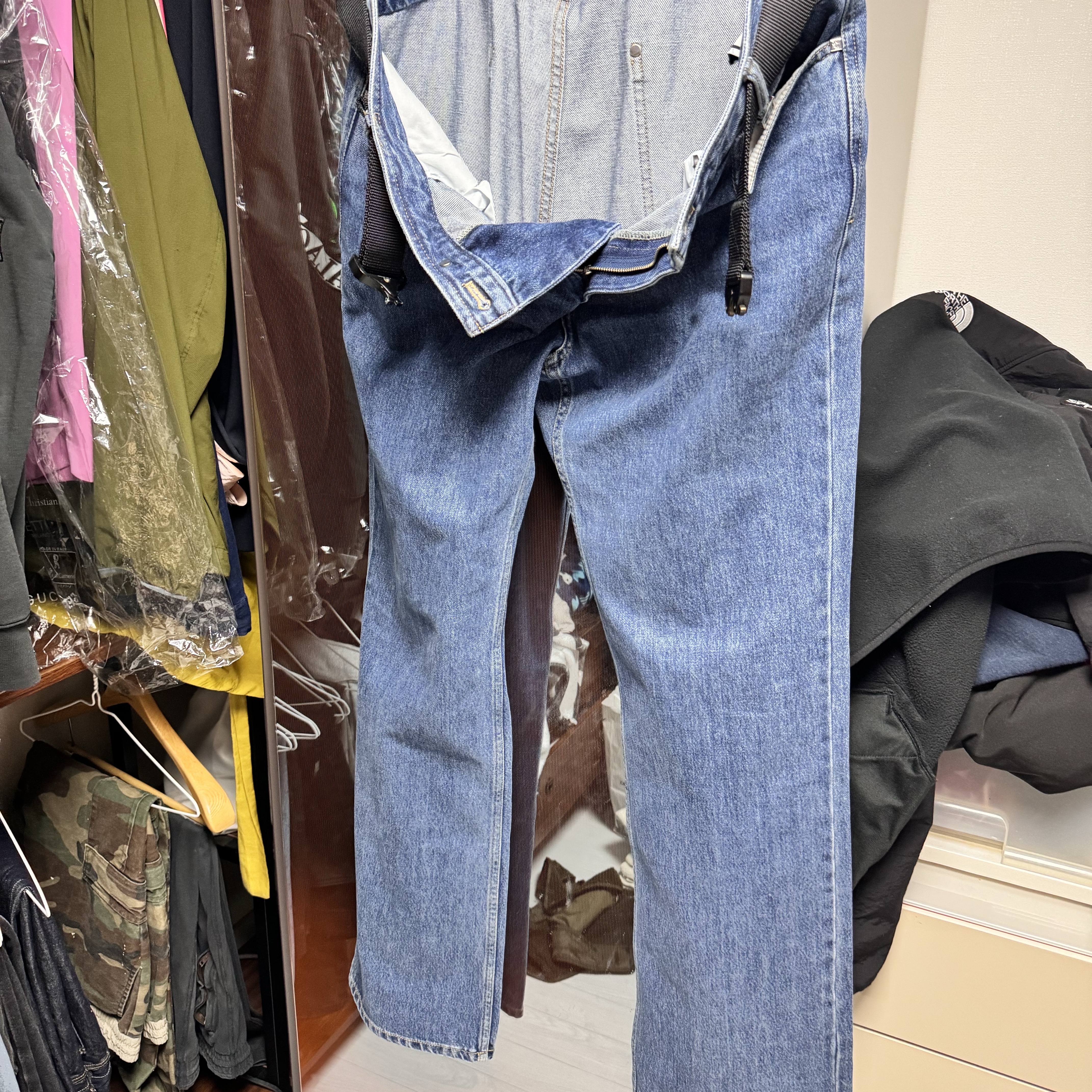 Wooyoungmi Long Straight Denim Pants Blue - 23SS 착용 스타일