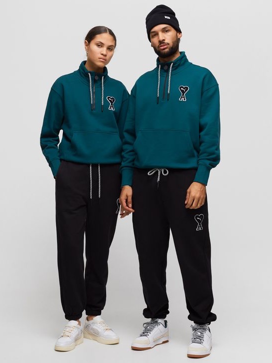 Puma x AMI Half-Zip Sweatshirt Varsity Green 착용 스타일 - 2