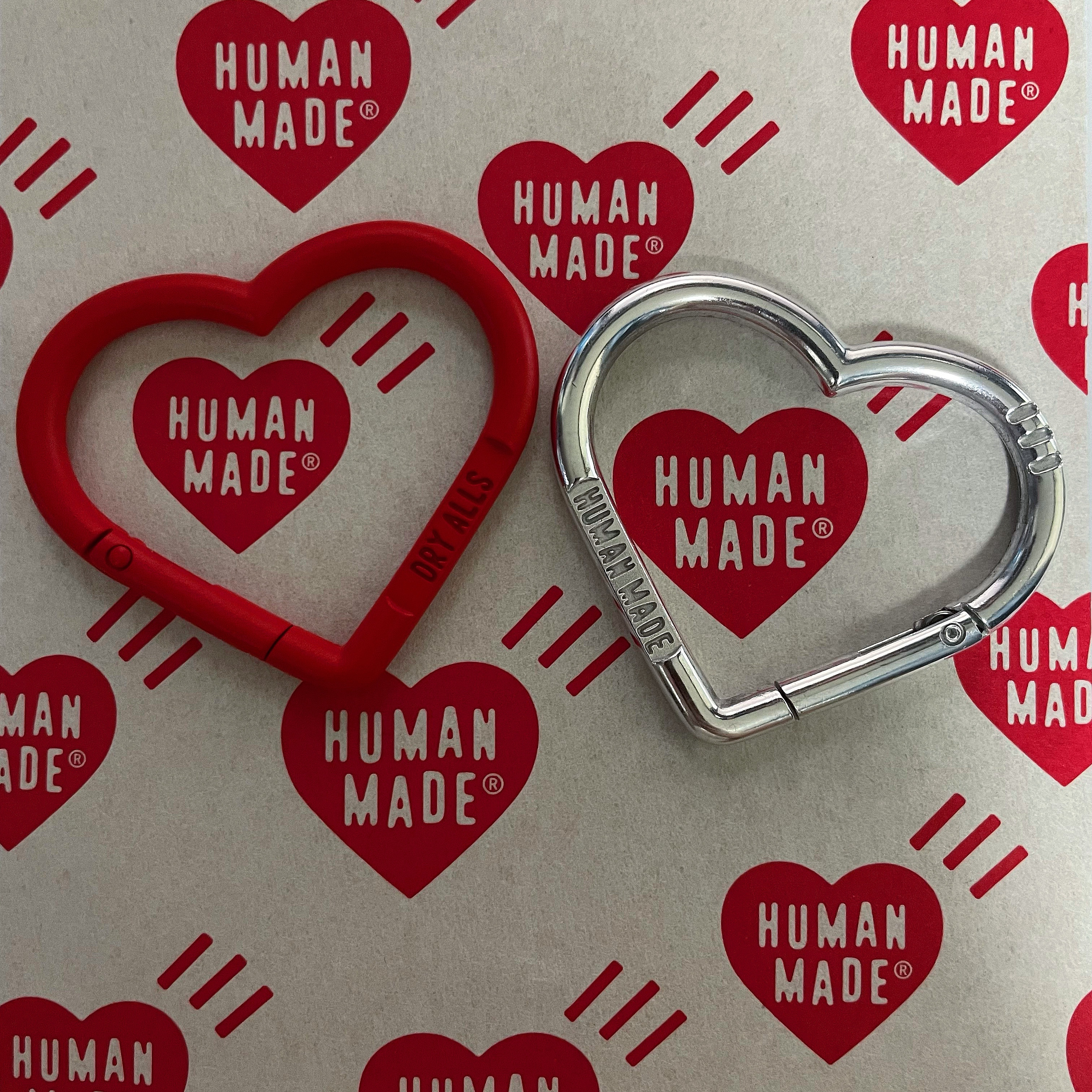 Human Made Heart Carabiner Red, Human Made Heart Carabiner Silver 착용 스타일