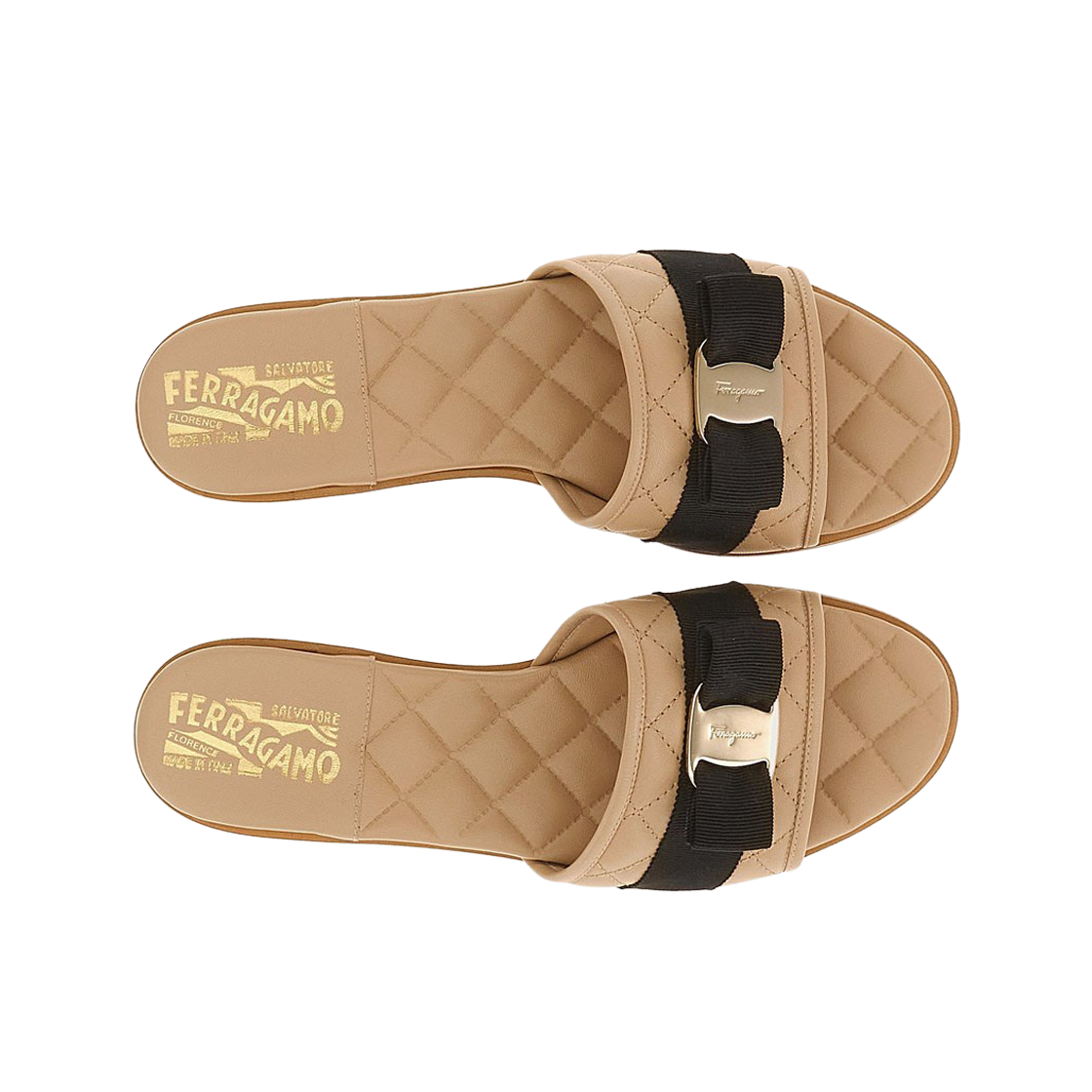 (W) 페라가모 바라 보우 슬라이드 쿠키 - C((W) Ferragamo Vara Bow Slide Cookie - C) - 2
