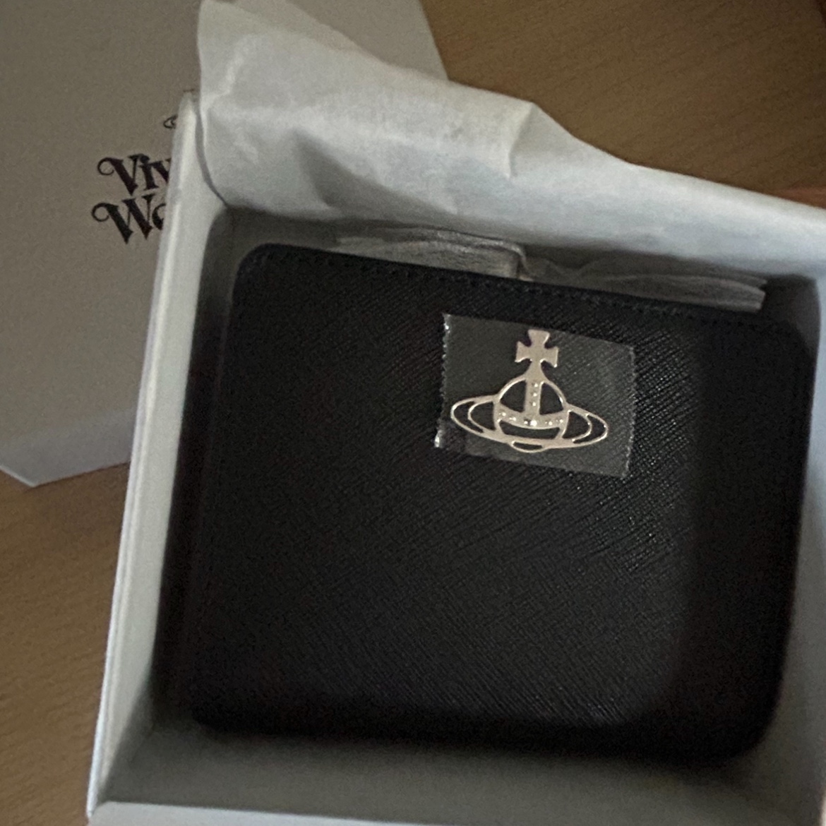Vivienne Westwood Saffiano Jordan Wallet with Frame Pocket Black 착용 스타일