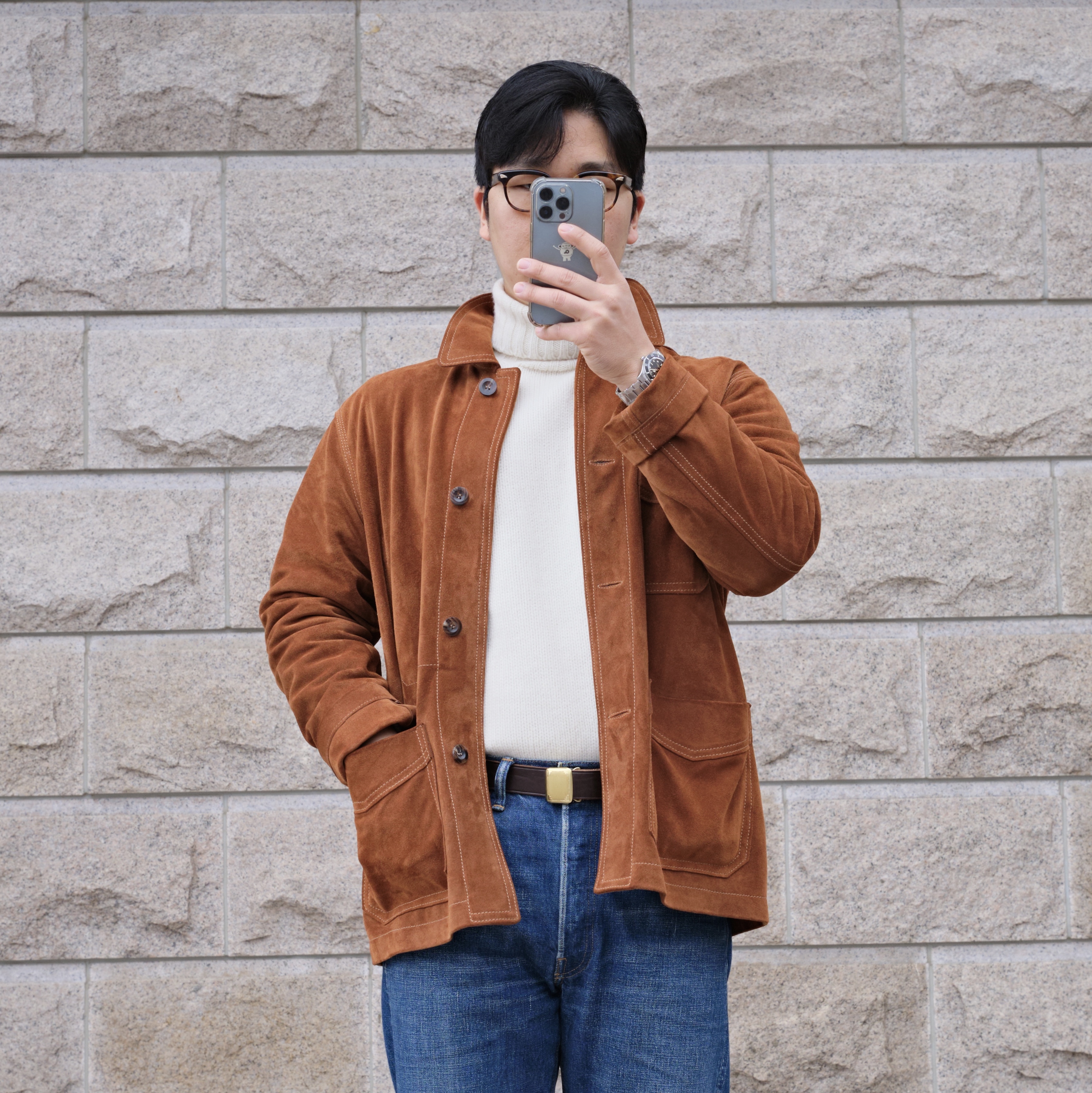 Fullcount 1102 Straight Denim That Thing Indigo Blue 착용 스타일 - 3
