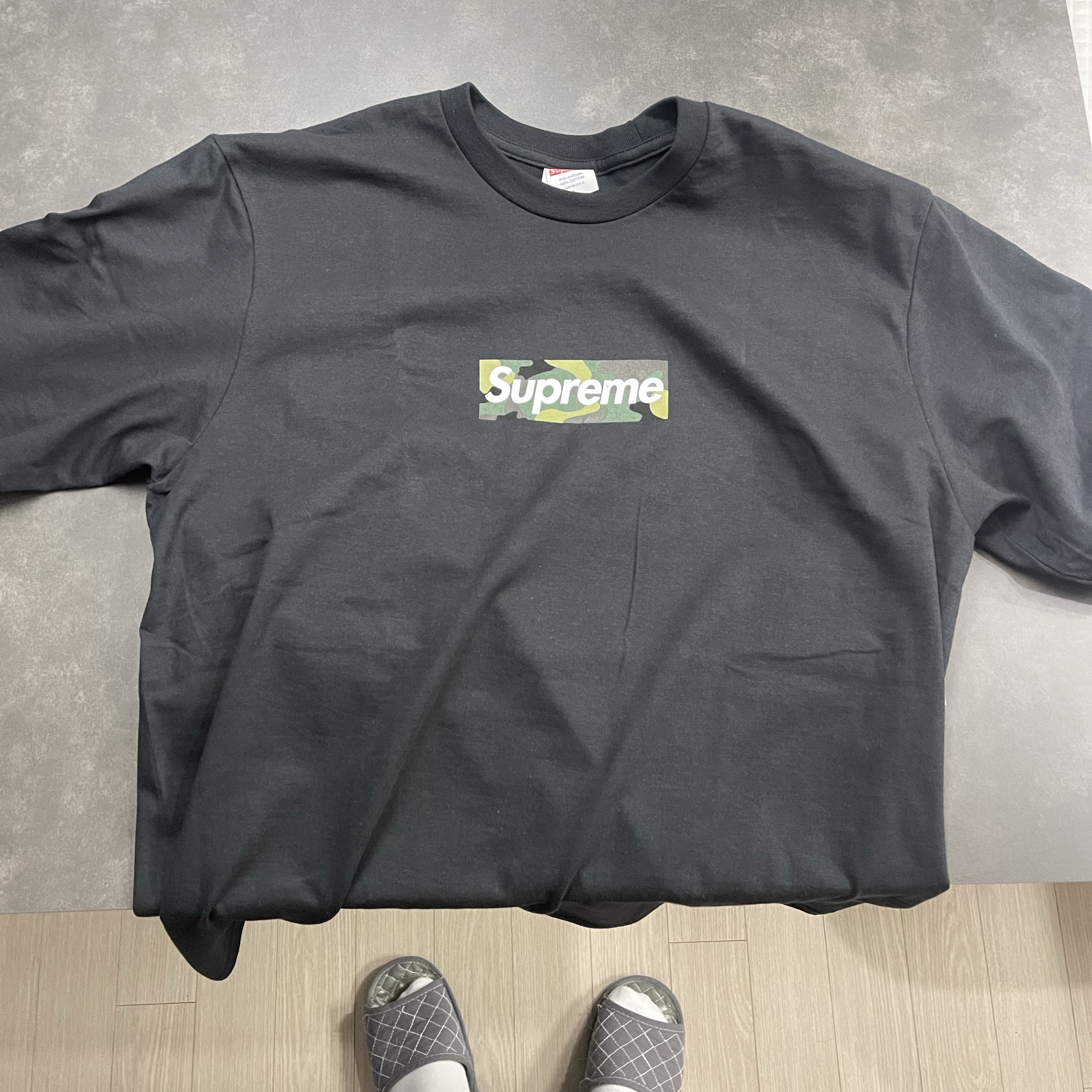 Supreme Box Logo T-Shirt Black - 23FW 착용 스타일