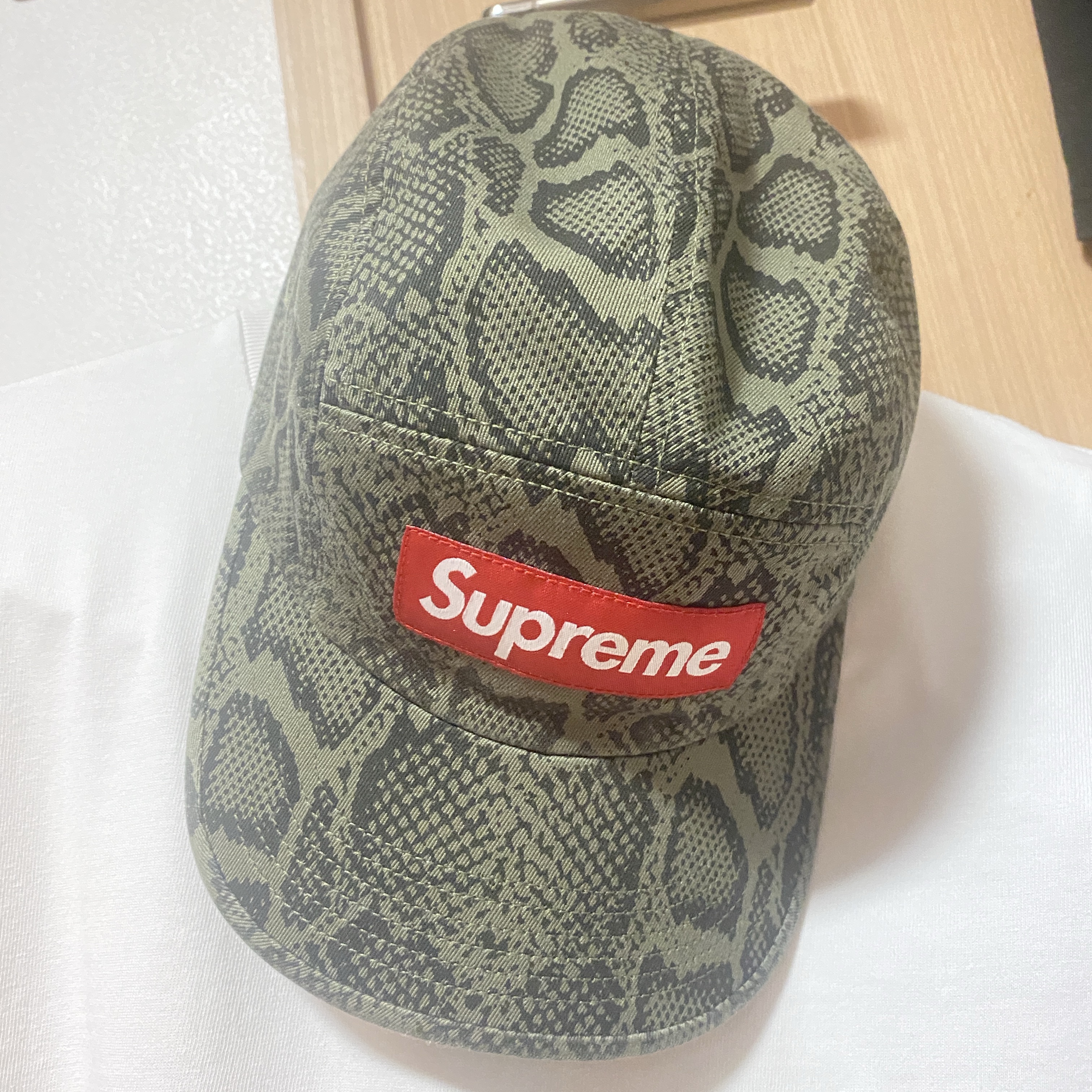 Supreme Washed Chino Twill Camp Cap Snake - 24SS 착용 스타일