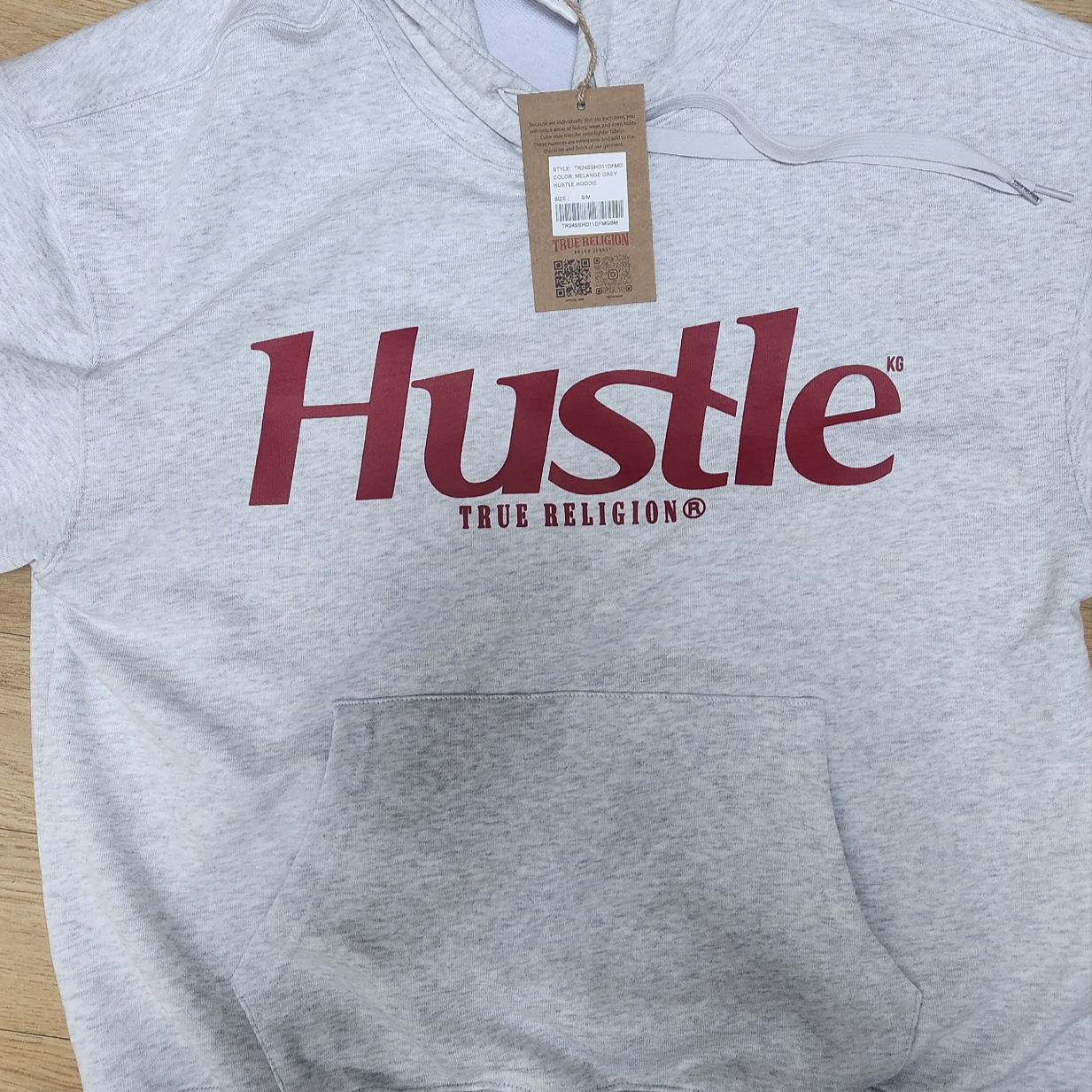 True Religion Hustle Hoodie Melange Grey 착용 스타일 - 1