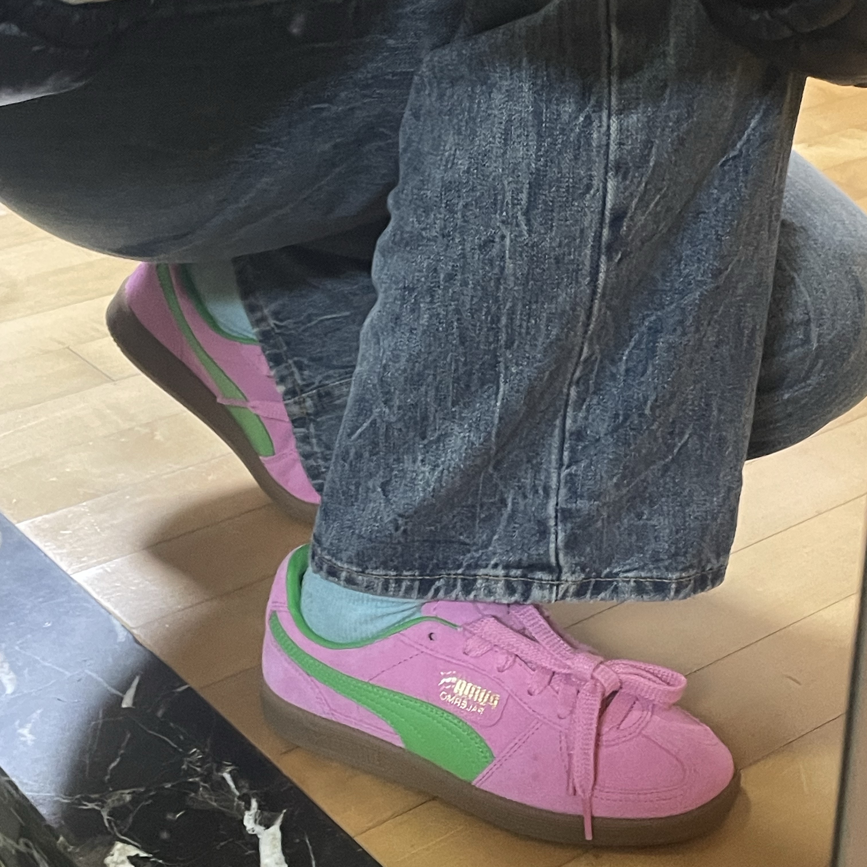 Puma Palermo Special Pink Delight Green 착용 스타일 - 3
