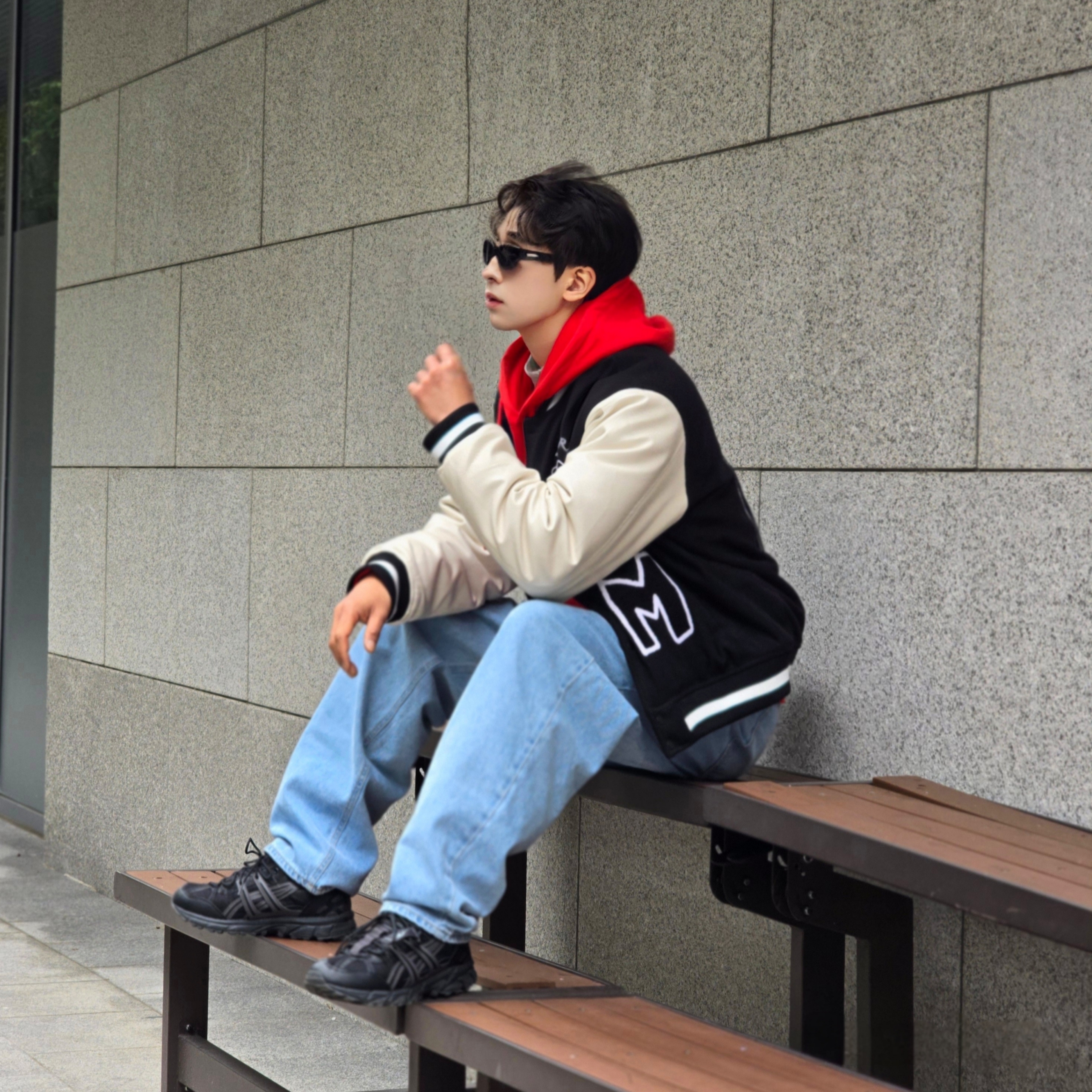 Stussy Beach Roots Hoodie Red, Asics Gel-Sonoma 15-50 Black Obsidian Grey 착용 스타일 - 3