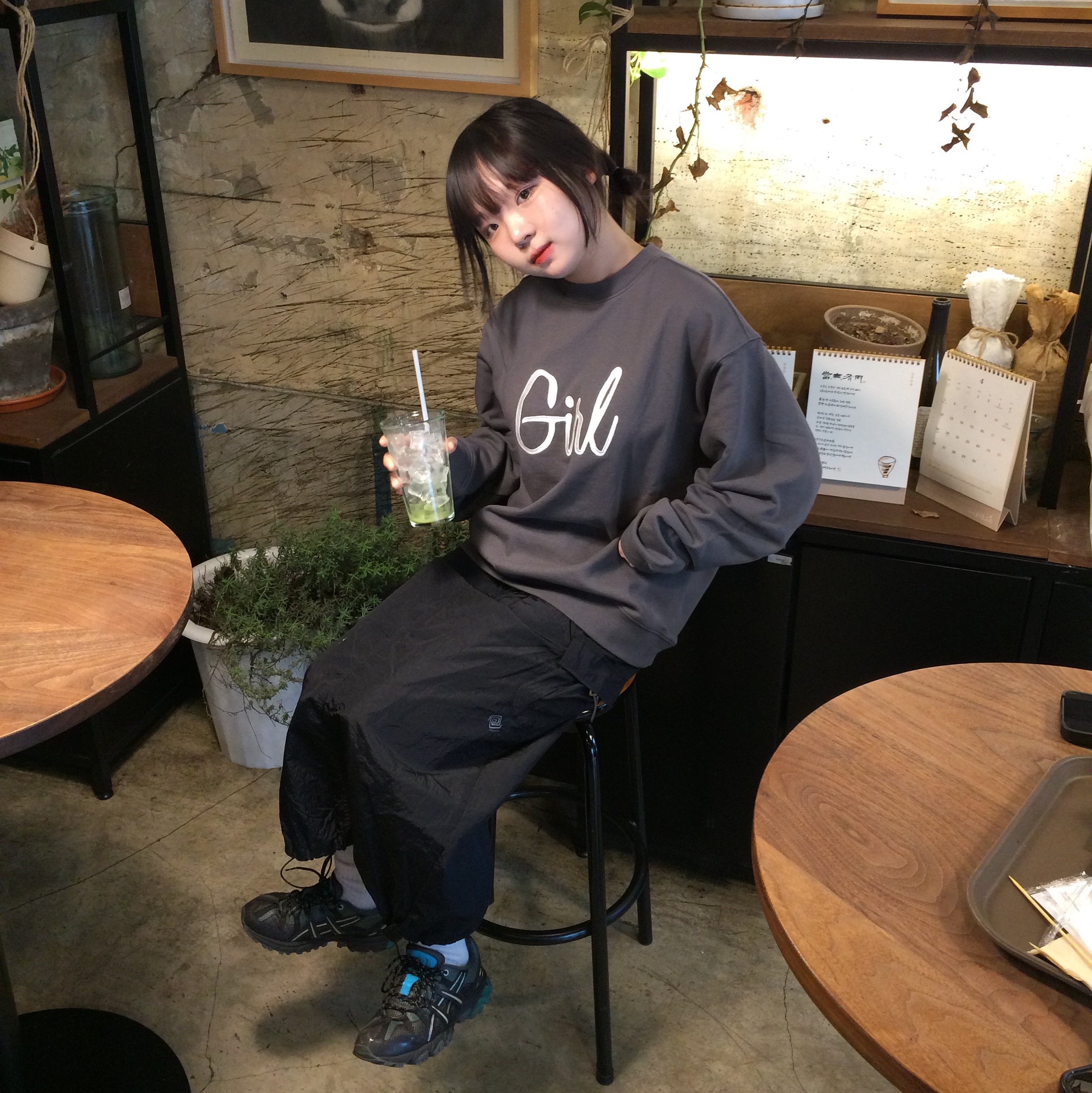 (W) Asics x Matin Kim Gel-Sonoma 15-50 Black Pure Silver 착용 스타일 - 4