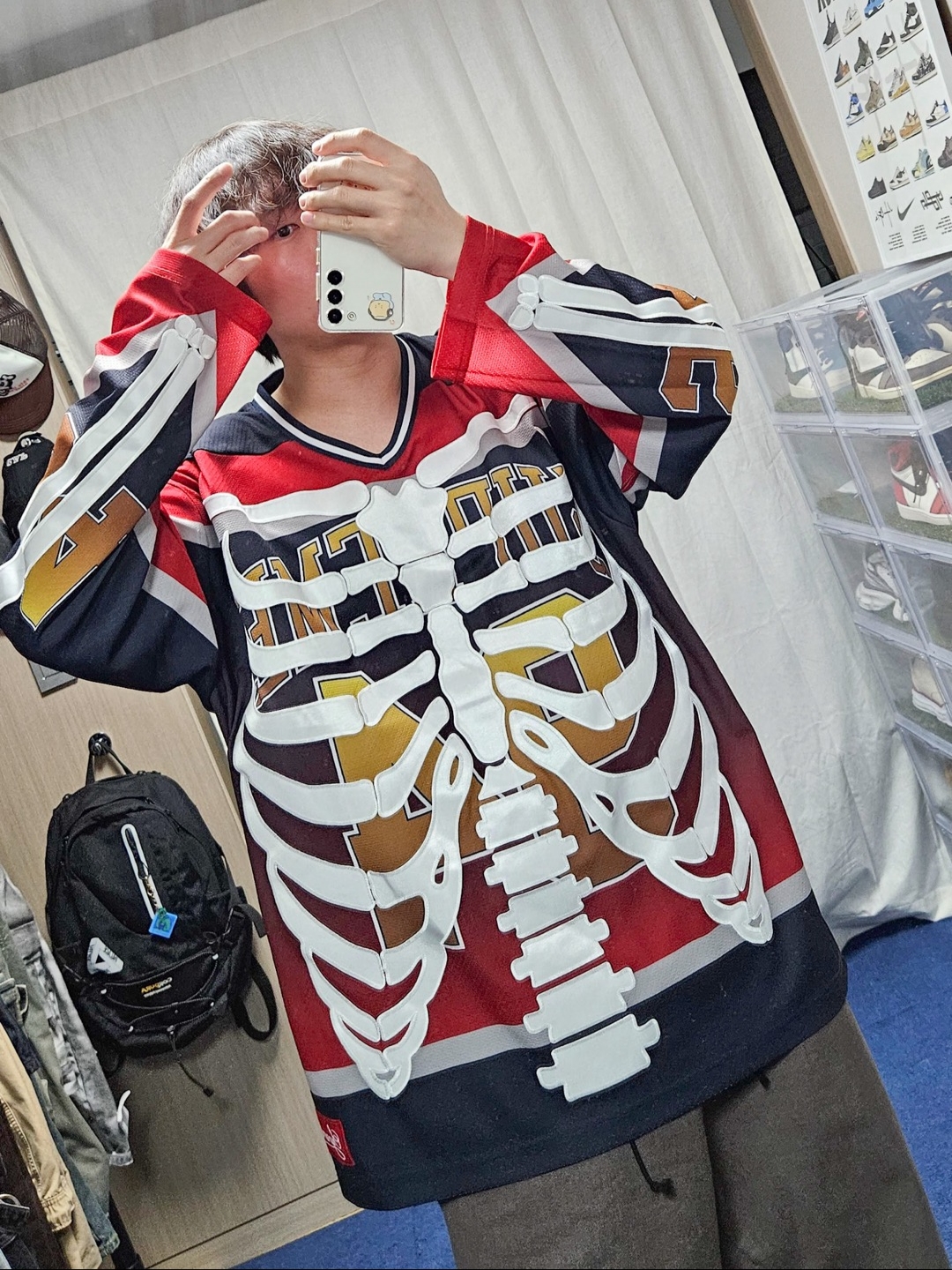 Supreme Bones Hockey Jersey Multicolor - 23FW, Nike x Travis Scott SB Dunk Low 착용 스타일 - 1