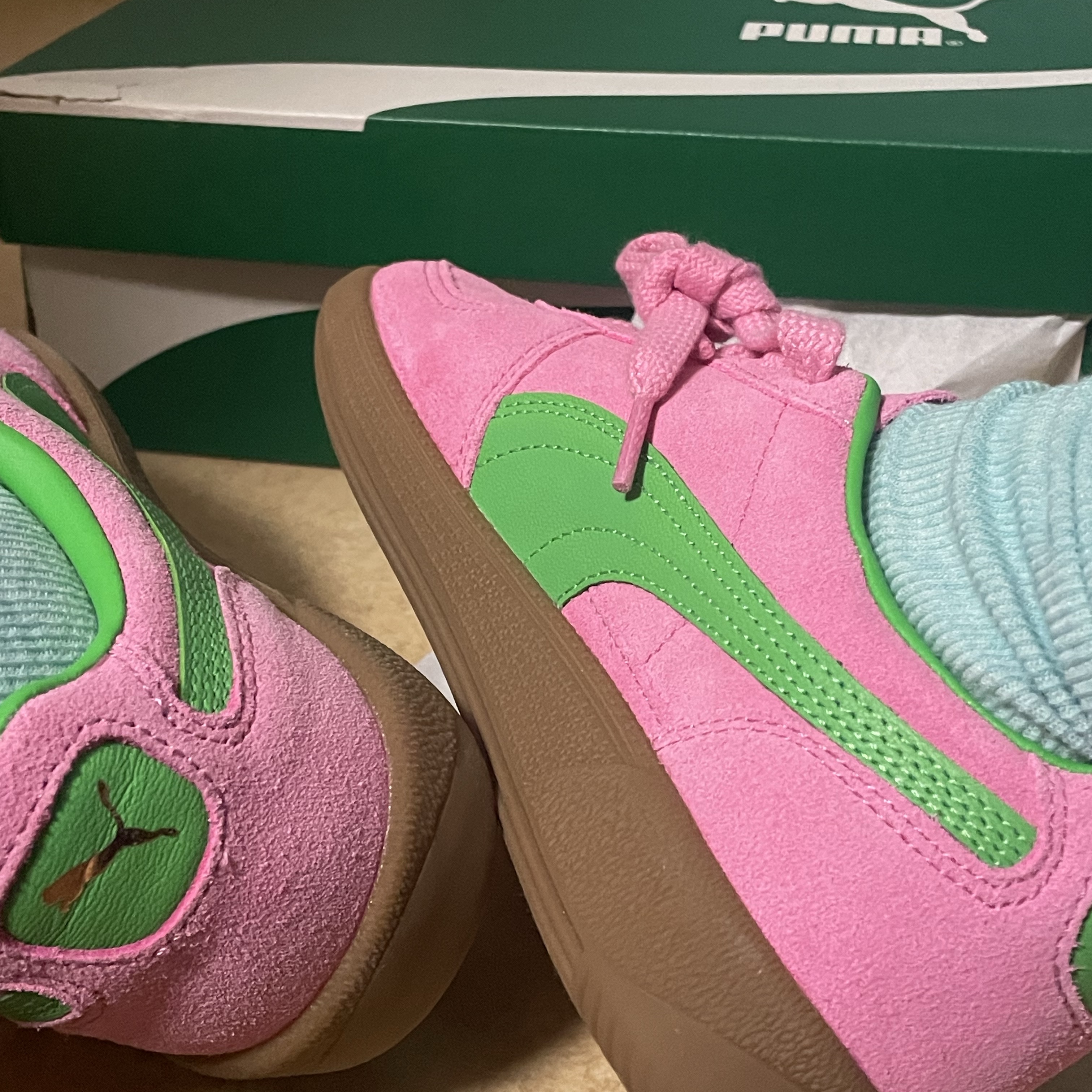 Puma Palermo Special Pink Delight Green 착용 스타일 - 1
