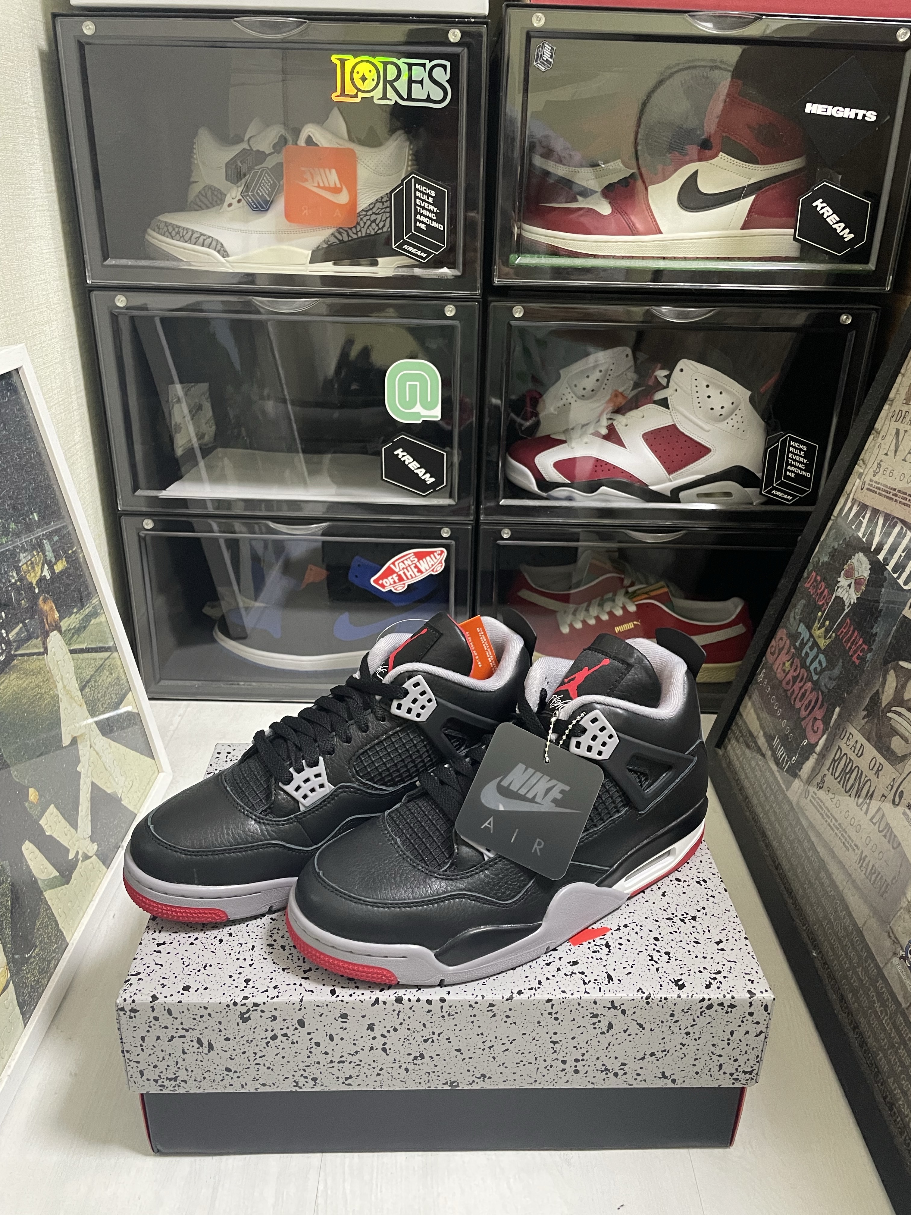 Jordan 4 Retro Bred Reimagined, Jordan 3 Retro White Cement Reimagined 착용 스타일 - 2