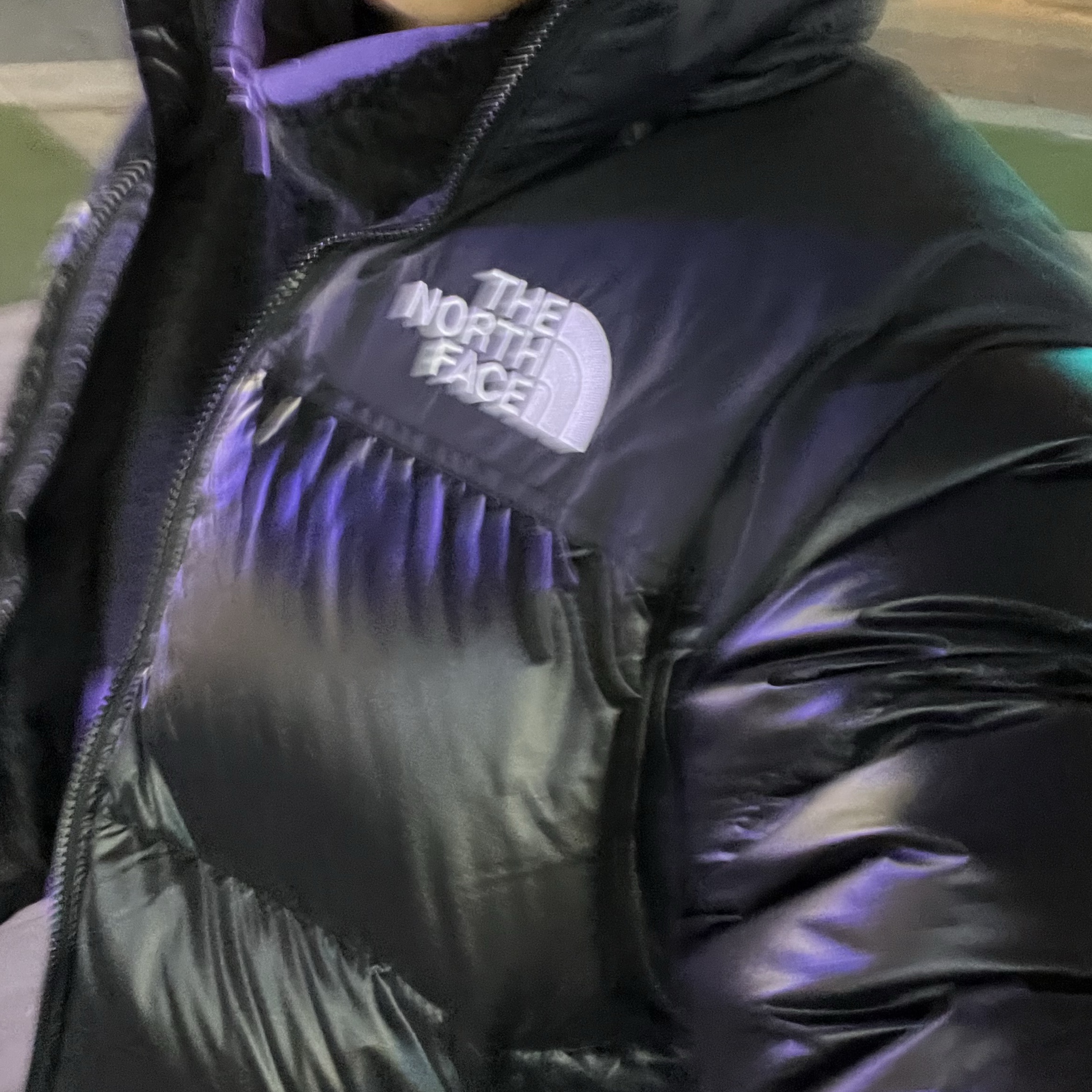The North Face 1996 Eco Nuptse Jacket Real Black, Nike Club Fleece+ Half Zip Anorak Black Action Grape - Asia 착용 스타일