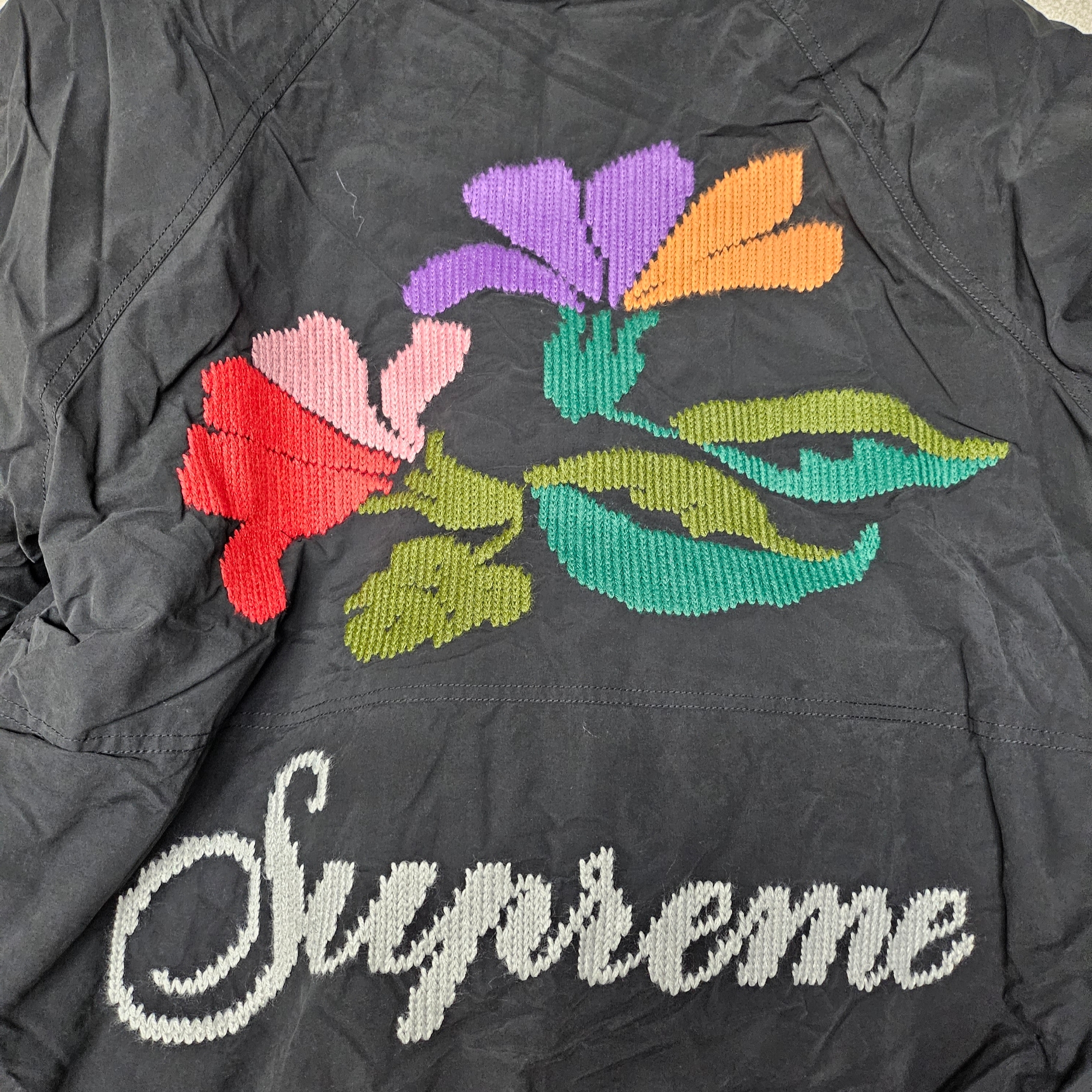 Supreme Needlepoint Hooded Jacket Black - 23FW 착용 스타일