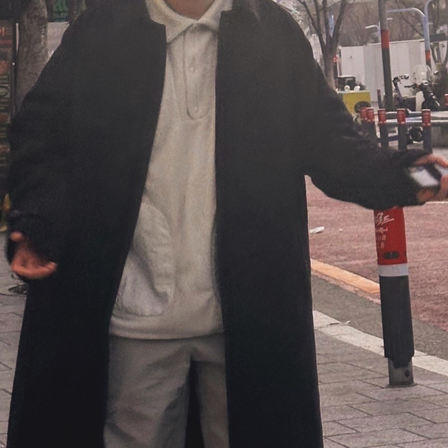 Sansan Gear Compound Fleece Top Light Grey - 23FW, Sansan Gear C-C Pants Beige Green  - 23FW 착용 스타일